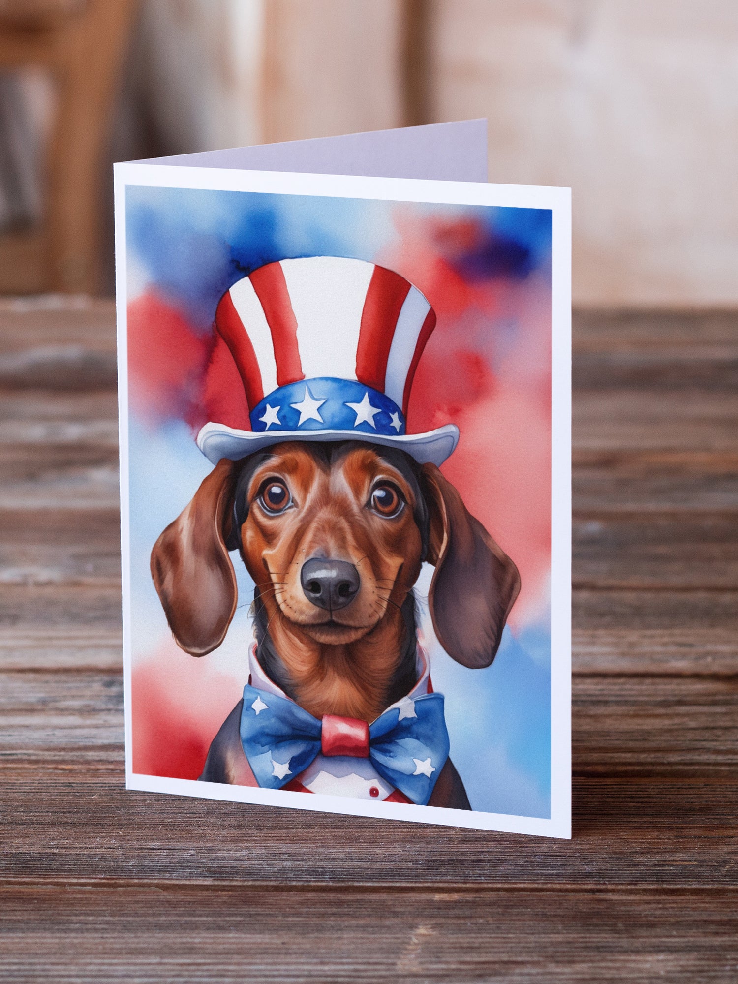 Buy this Dachshund Patriotic American Greeting Cards Pack of 8
