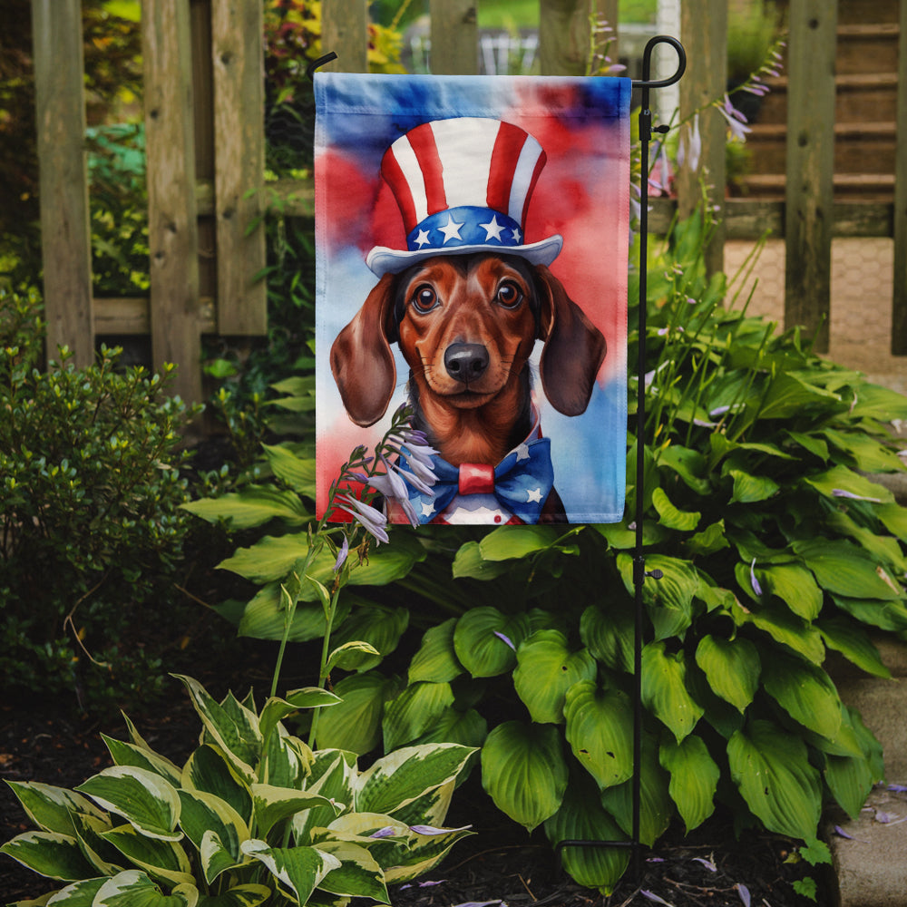 Dachshund Patriotic American Garden Flag