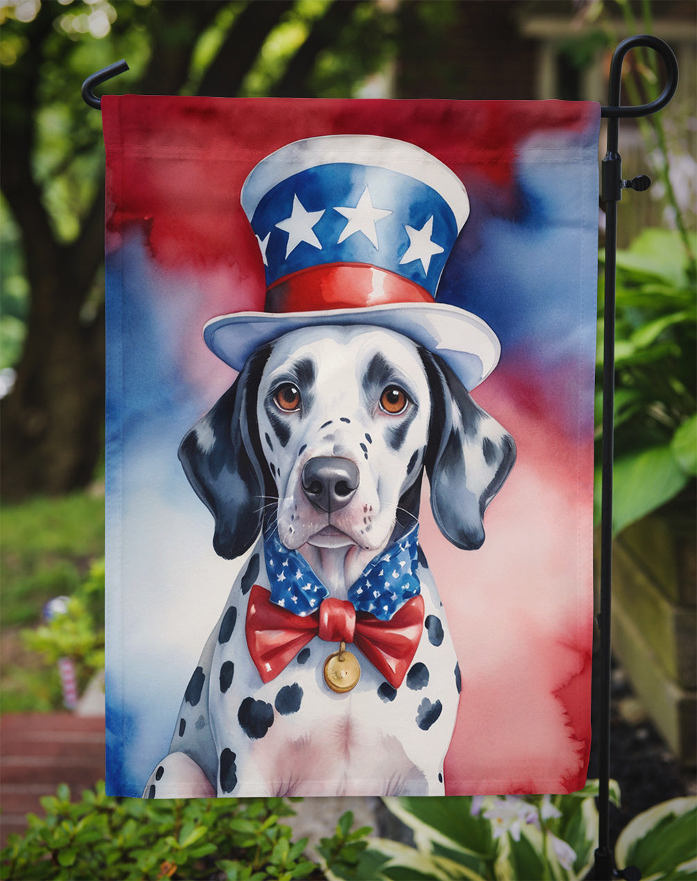 Dalmatian Patriotic American Garden Flag