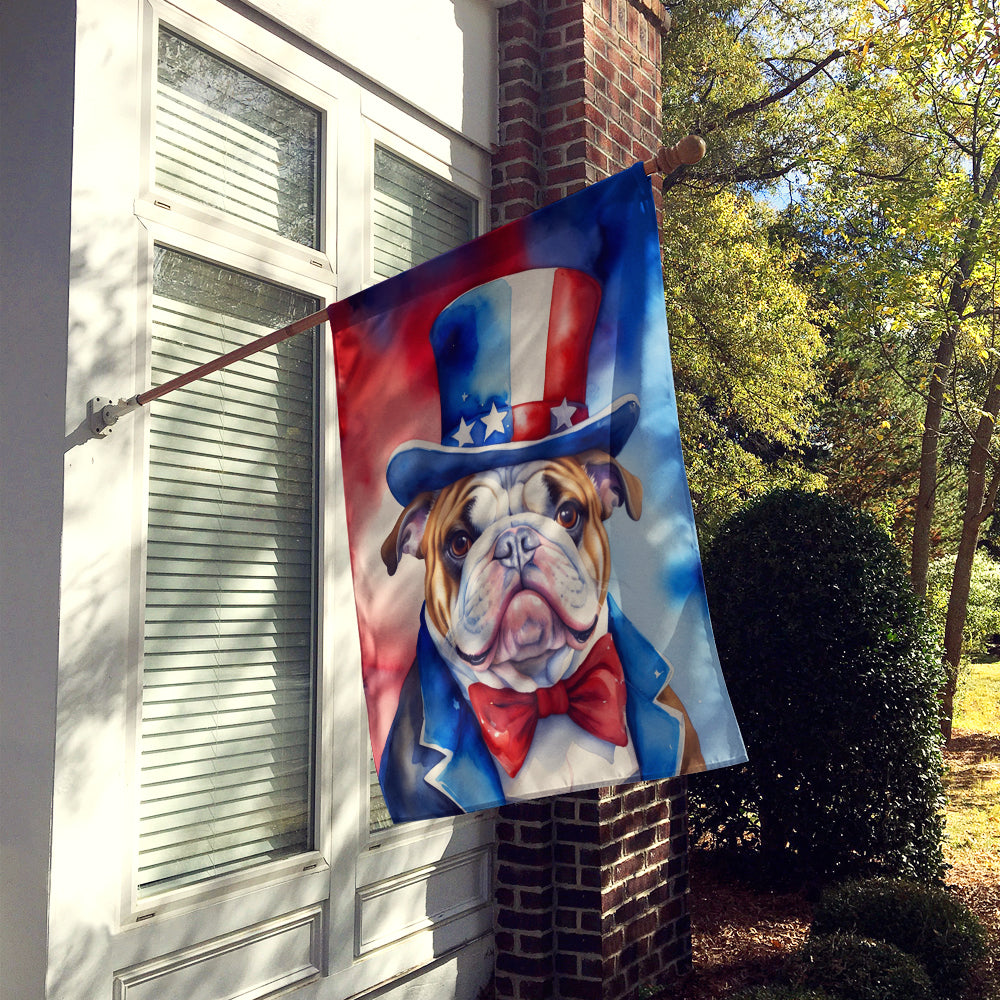 English Bulldog Patriotic American House Flag