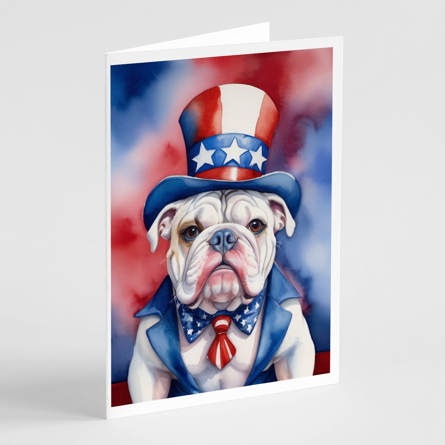 Buy this English Bulldog Patriotic American Greeting Cards Pack of 8