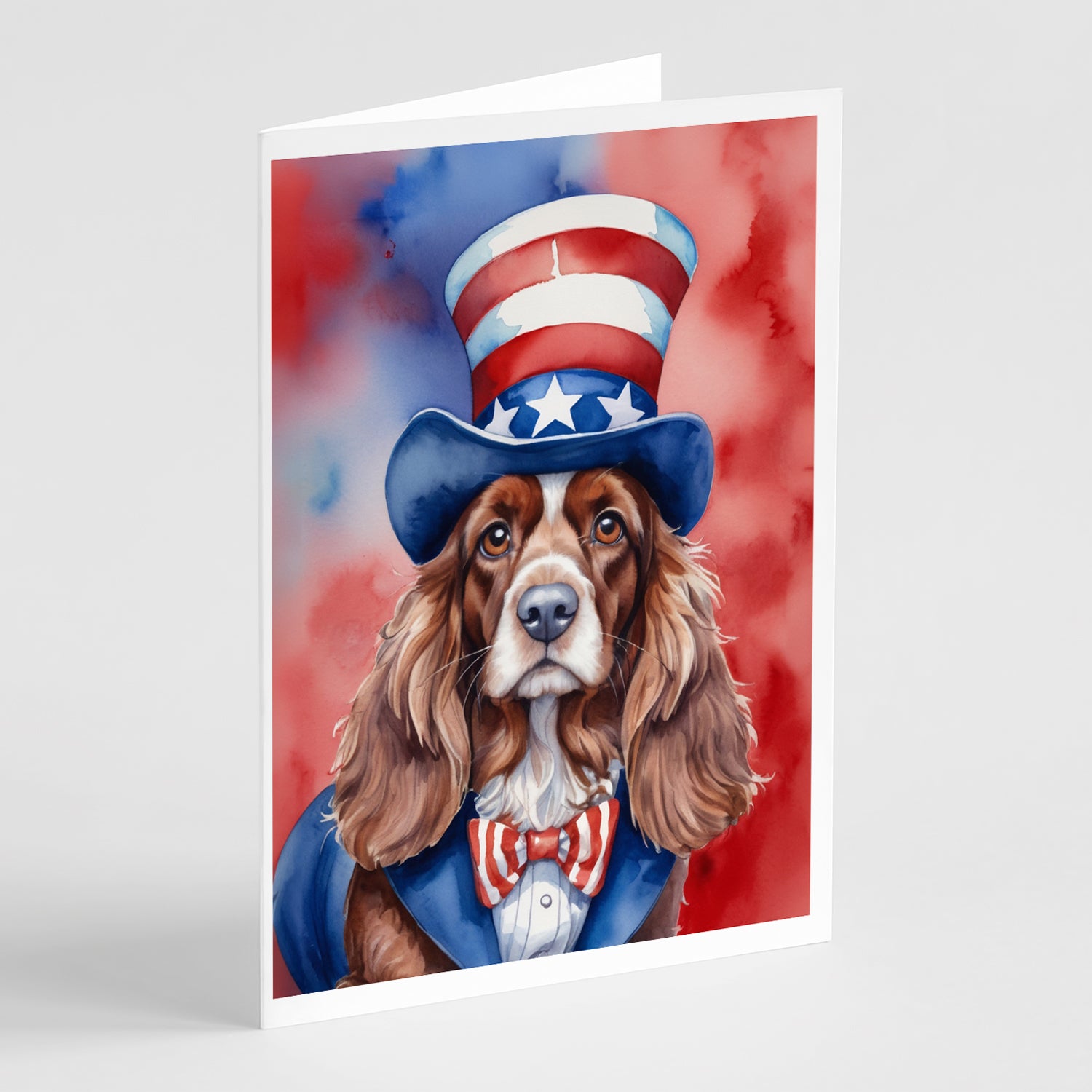 Buy this English Cocker Spaniel Patriotic American Greeting Cards Pack of 8