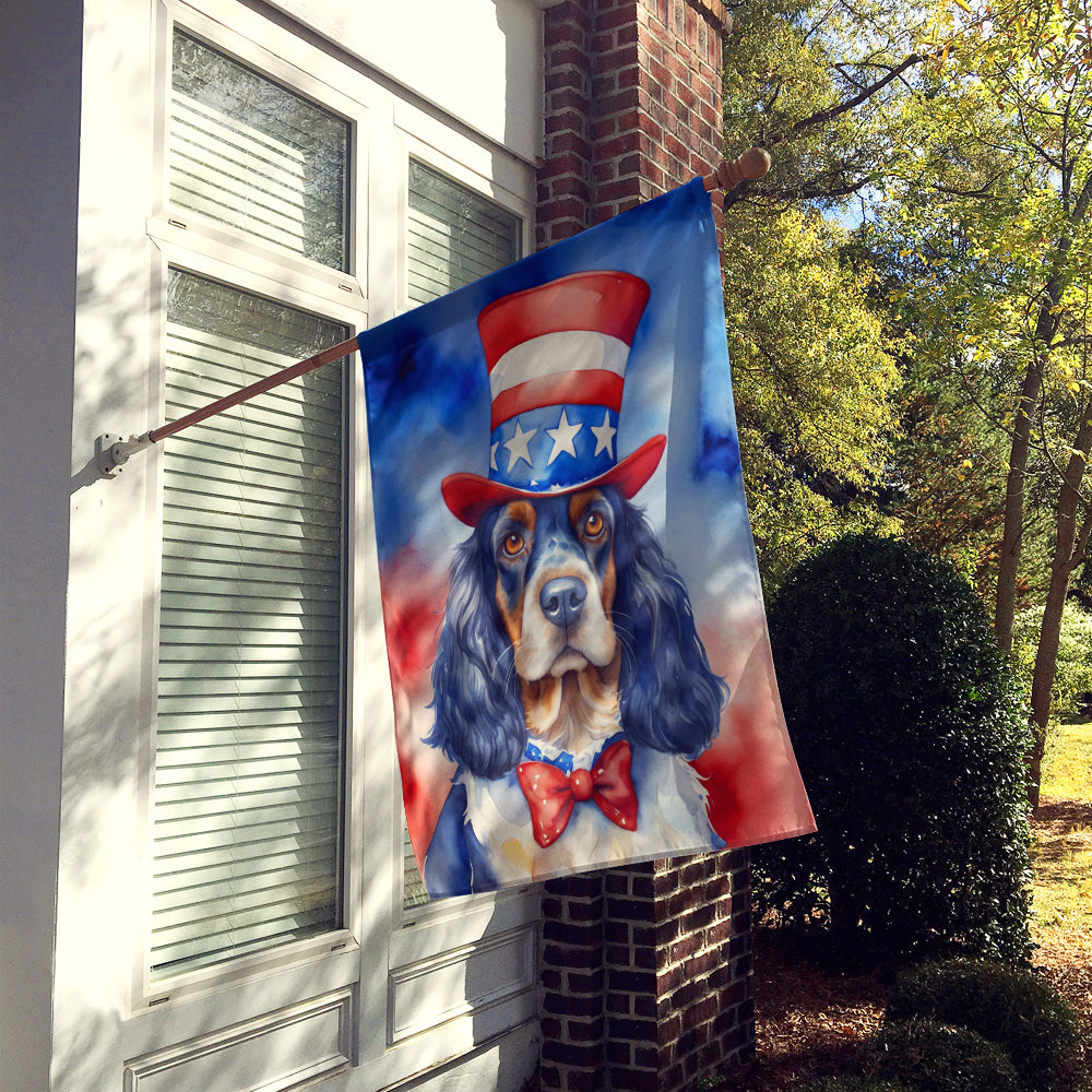 English Cocker Spaniel Patriotic American House Flag