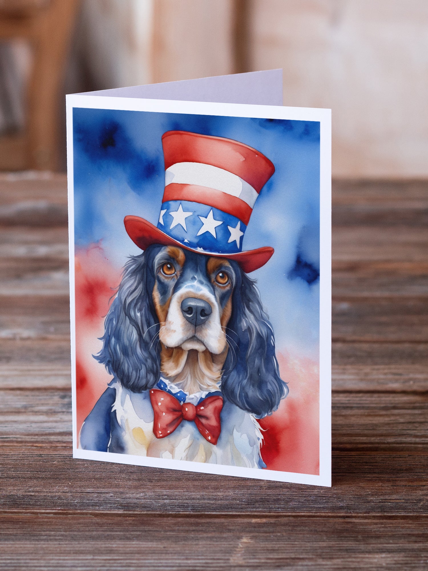 Buy this English Cocker Spaniel Patriotic American Greeting Cards Pack of 8