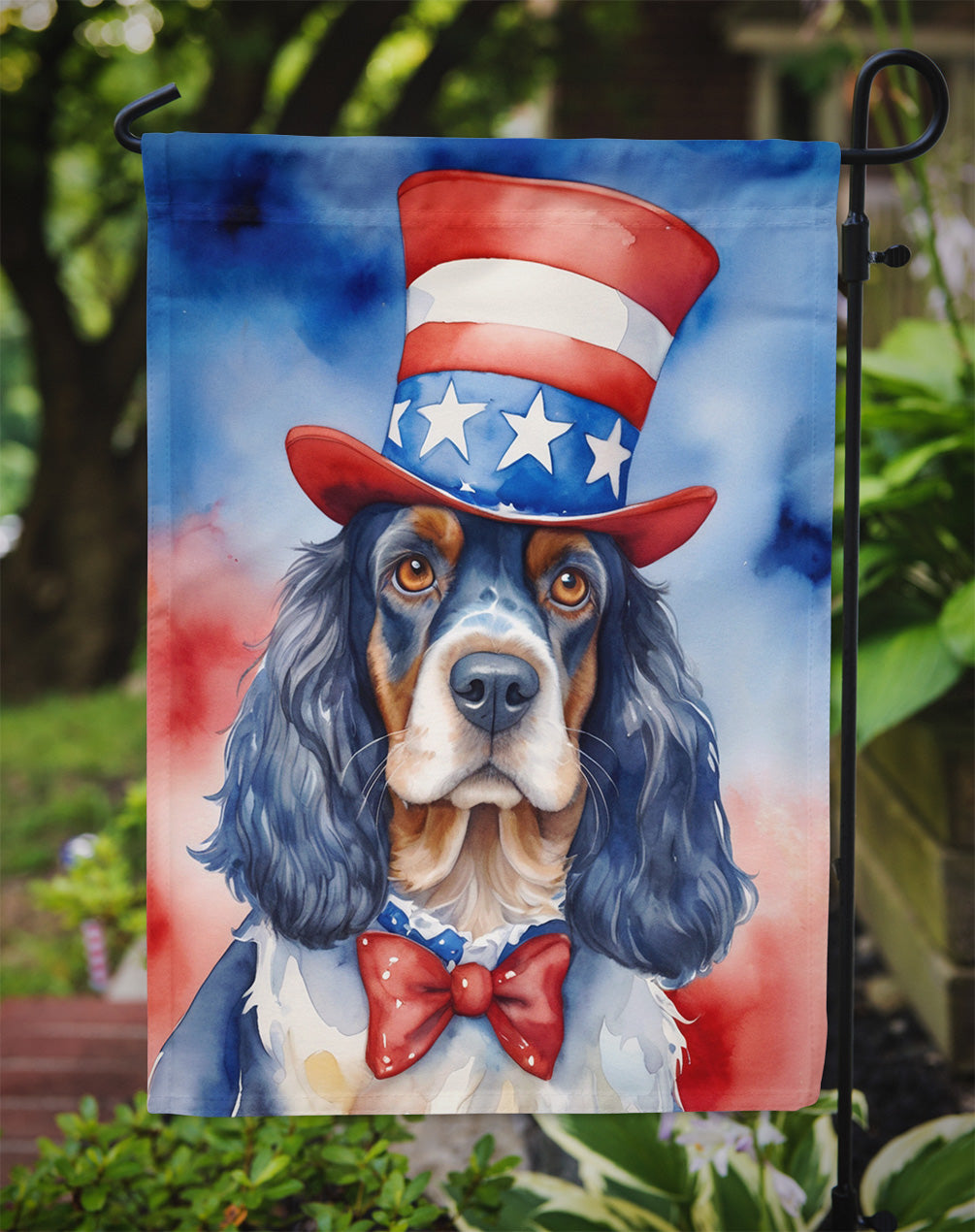 English Cocker Spaniel Patriotic American Garden Flag