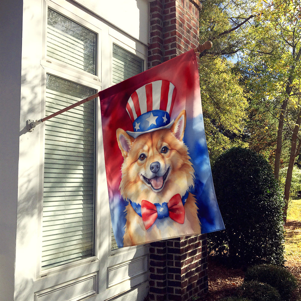 Buy this Finnish Spitz Patriotic American House Flag