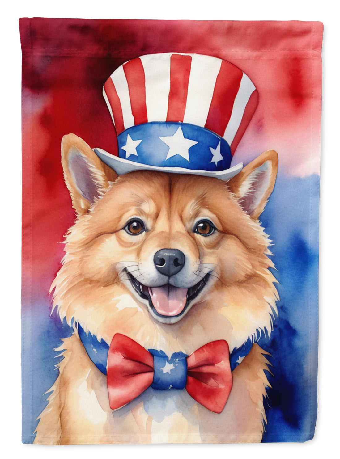 Buy this Finnish Spitz Patriotic American House Flag