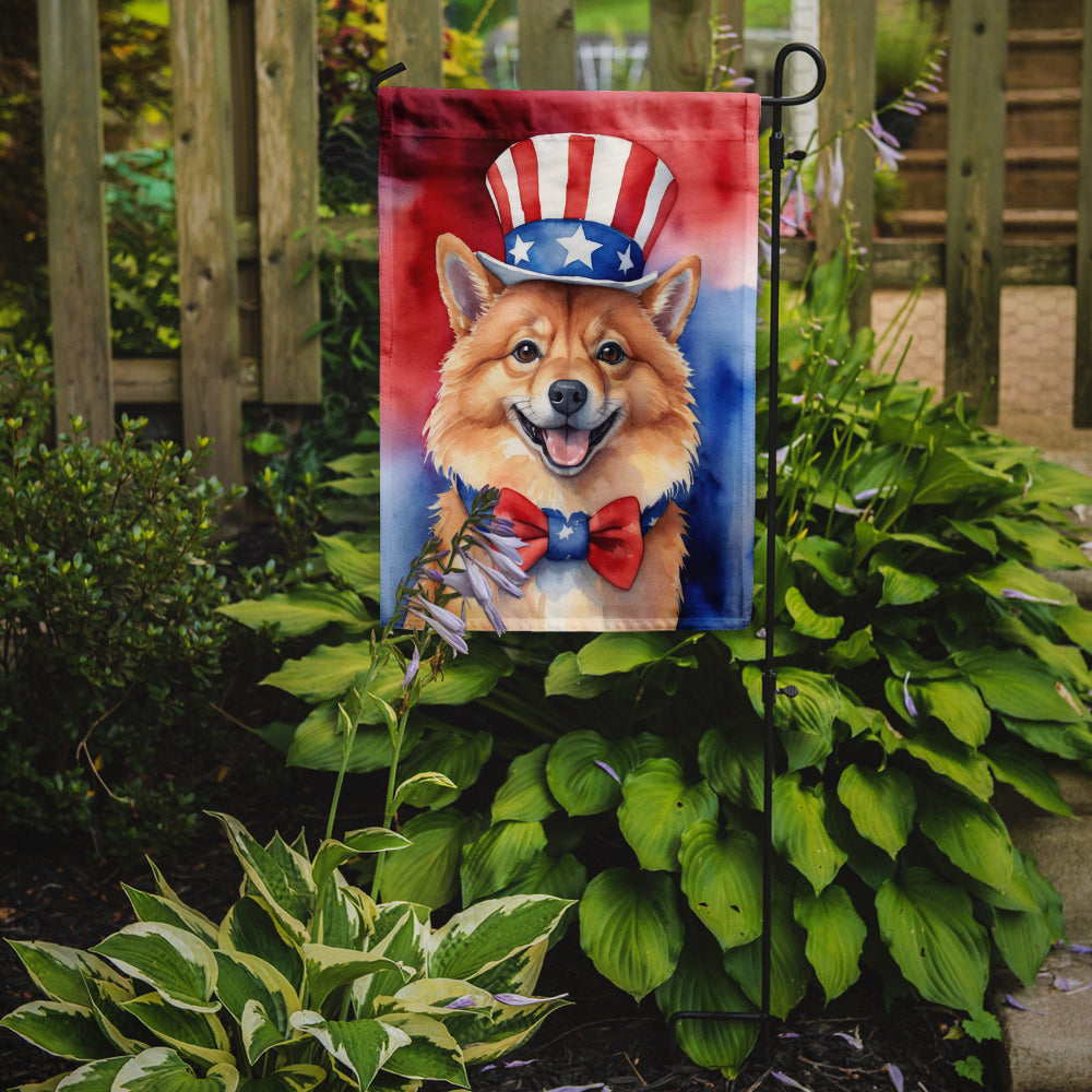 Buy this Finnish Spitz Patriotic American Garden Flag