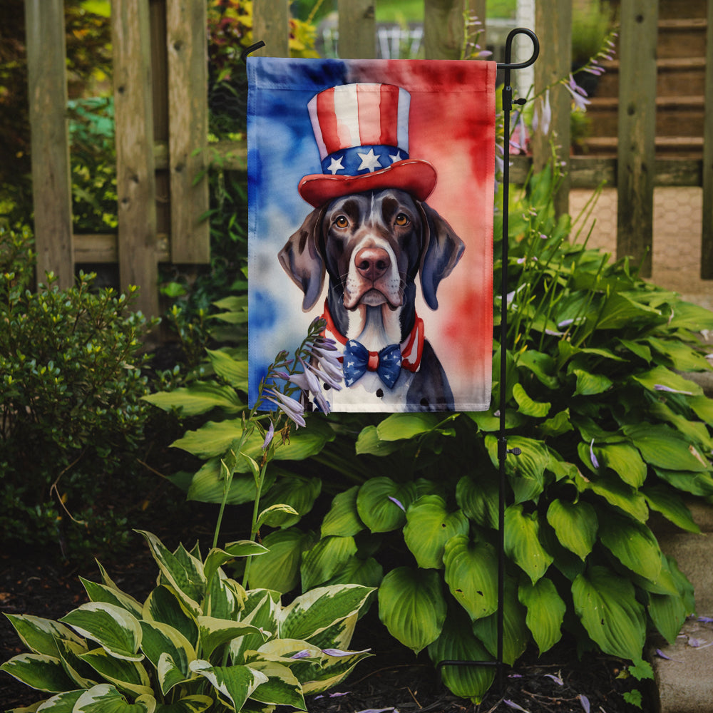 Buy this German Shorthaired Pointer Patriotic American Garden Flag