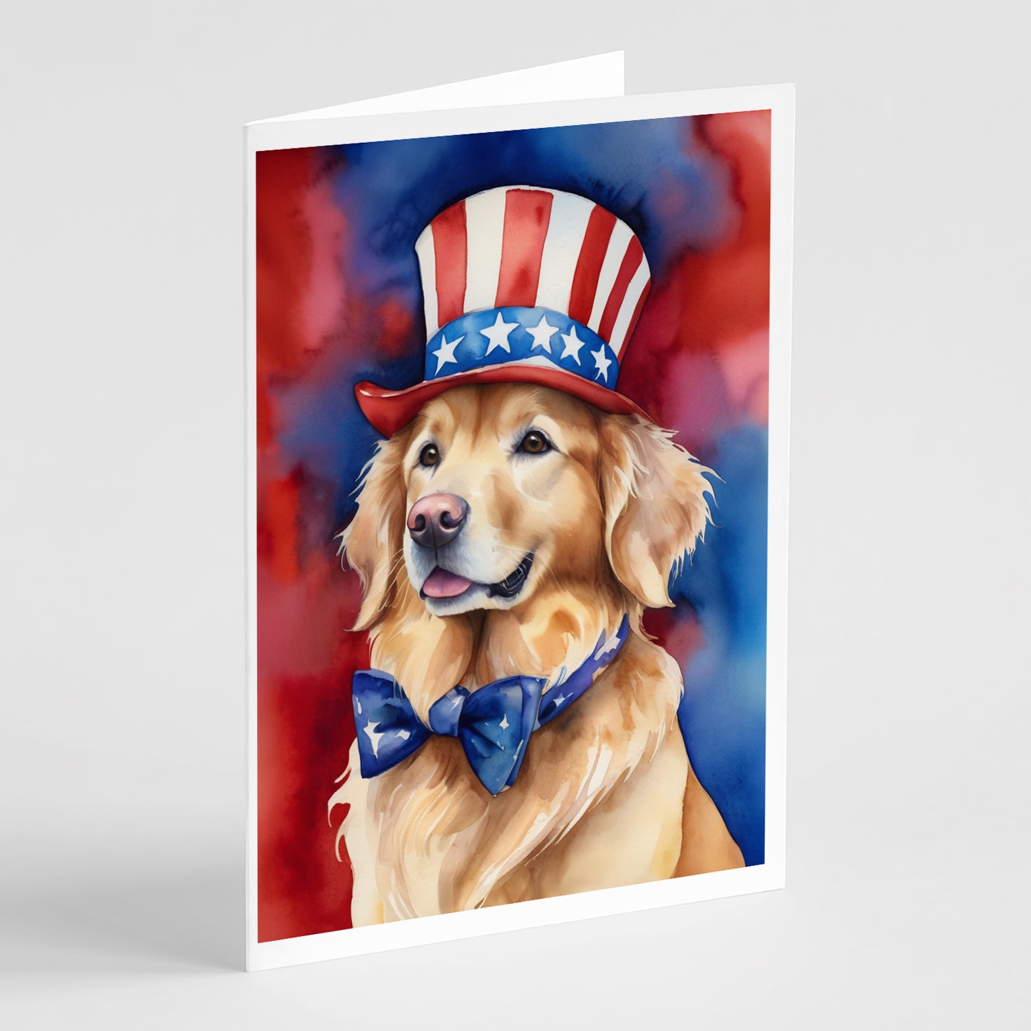 Buy this Golden Retriever Patriotic American Greeting Cards Pack of 8