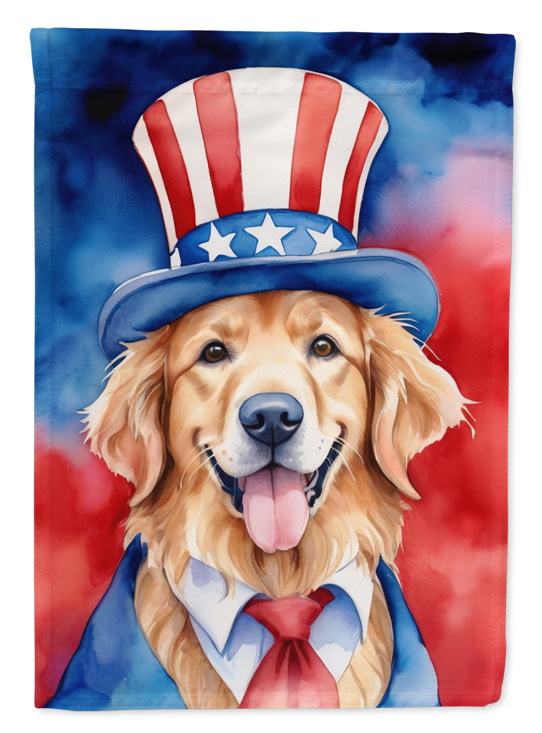 Buy this Golden Retriever Patriotic American House Flag