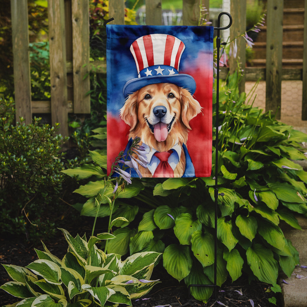 Buy this Golden Retriever Patriotic American Garden Flag