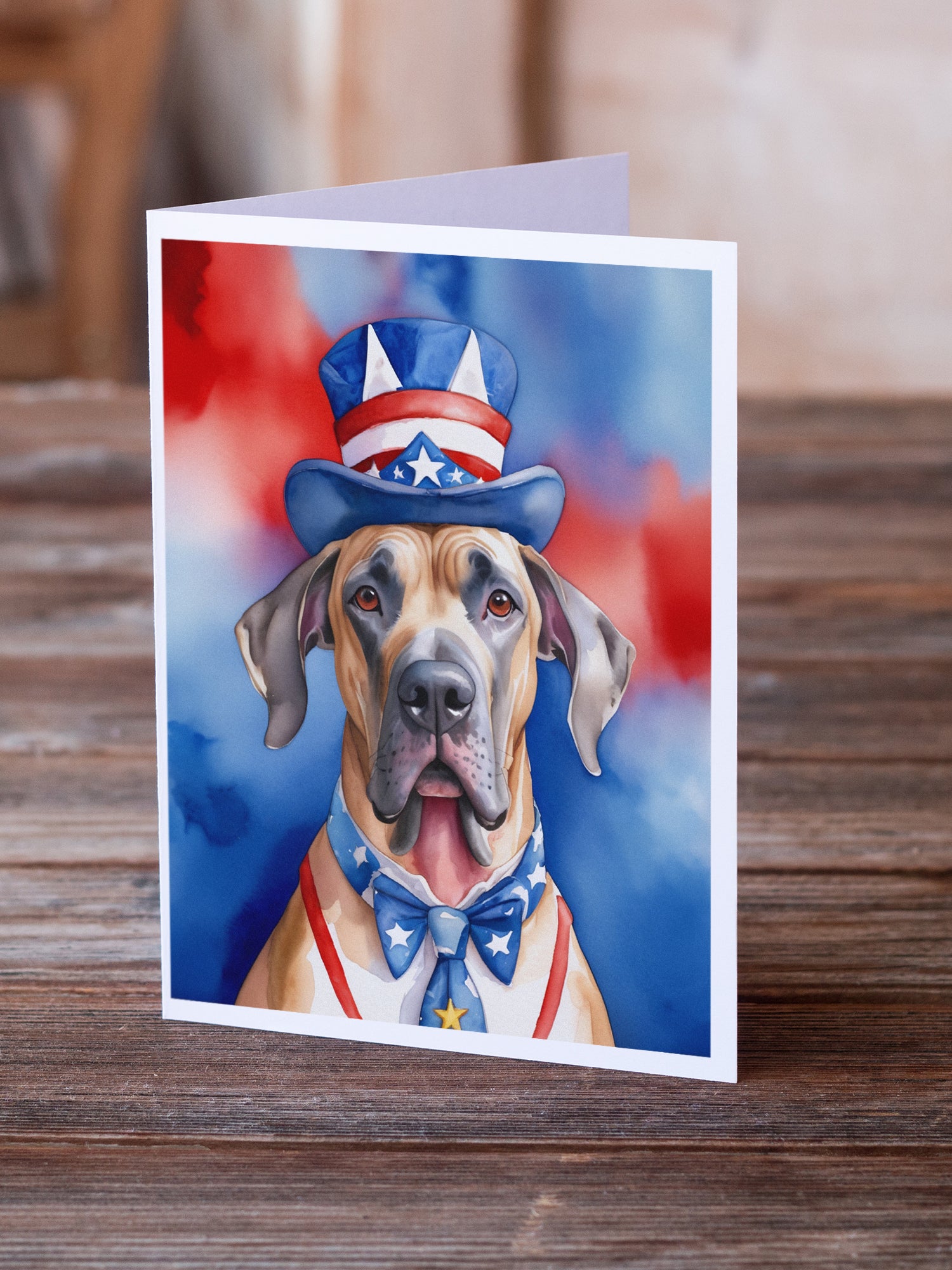 Buy this Great Dane Patriotic American Greeting Cards Pack of 8