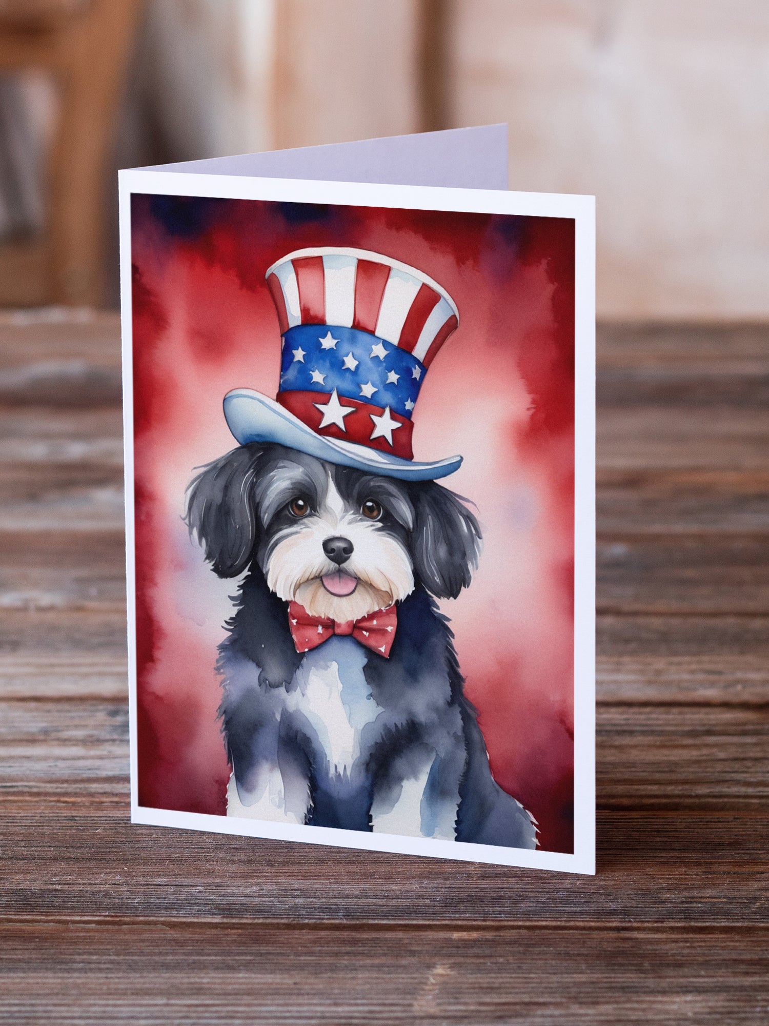 Havanese Patriotic American Greeting Cards Pack of 8