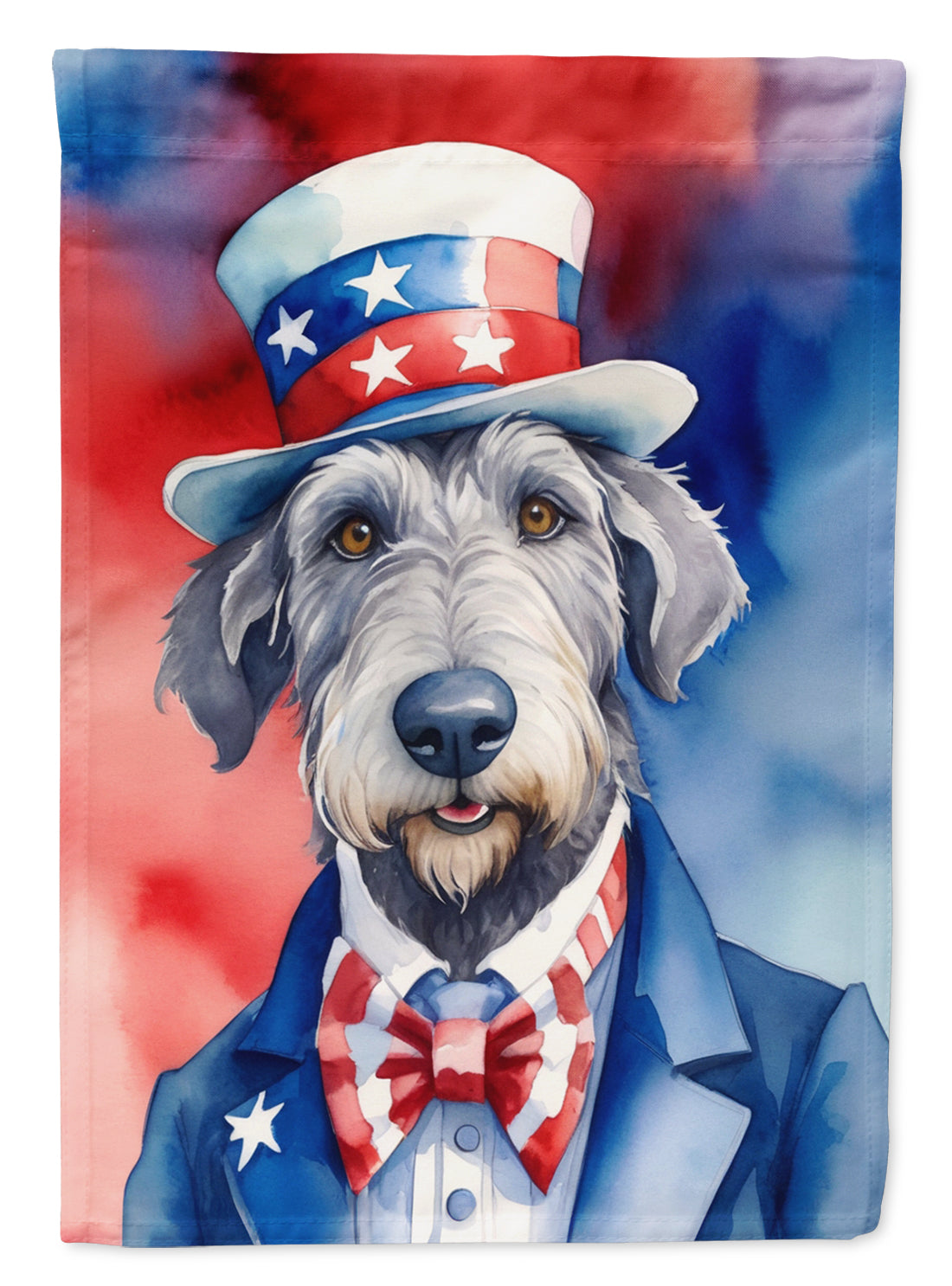 Buy this Irish Wolfhound Patriotic American House Flag