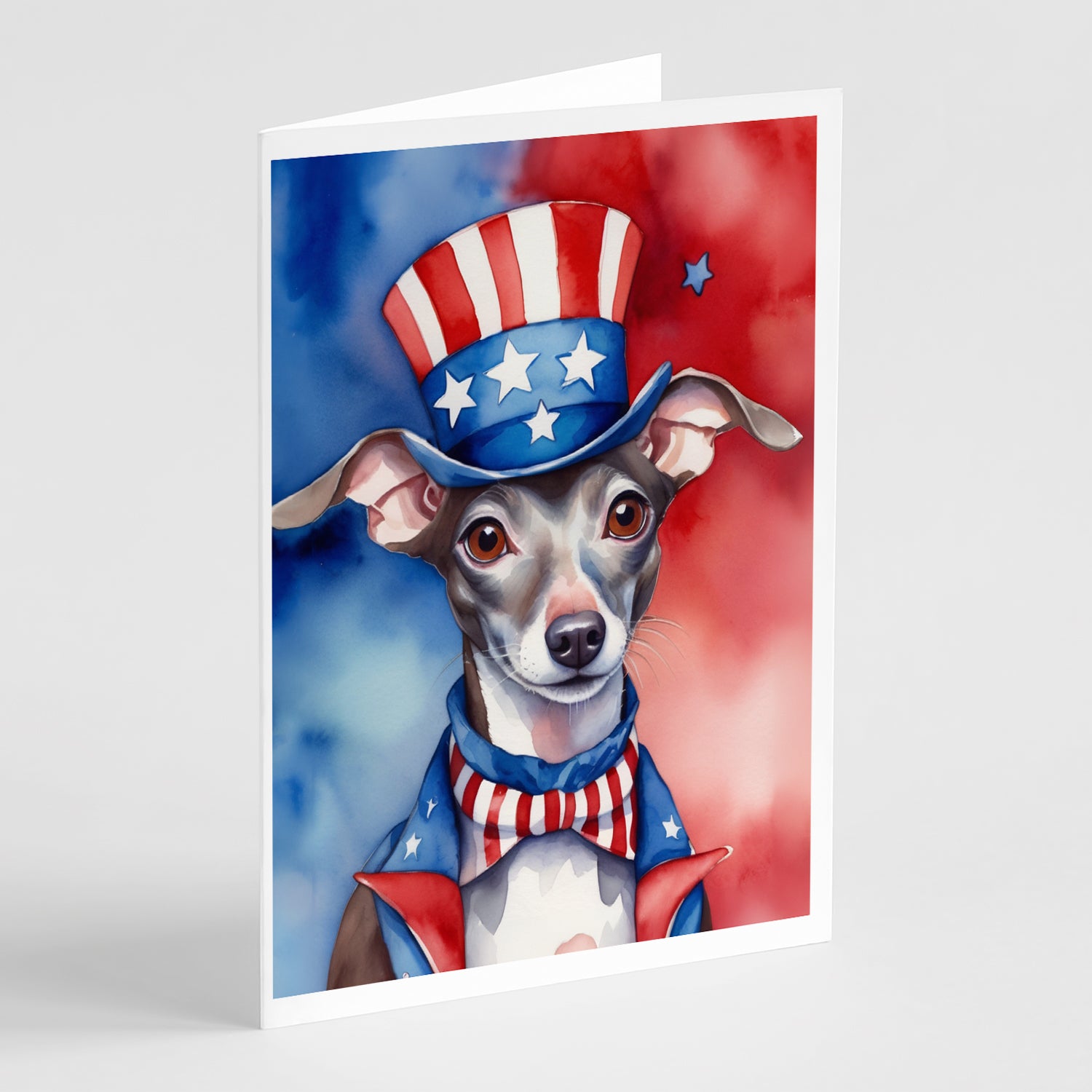 Buy this Italian Greyhound Patriotic American Greeting Cards Pack of 8