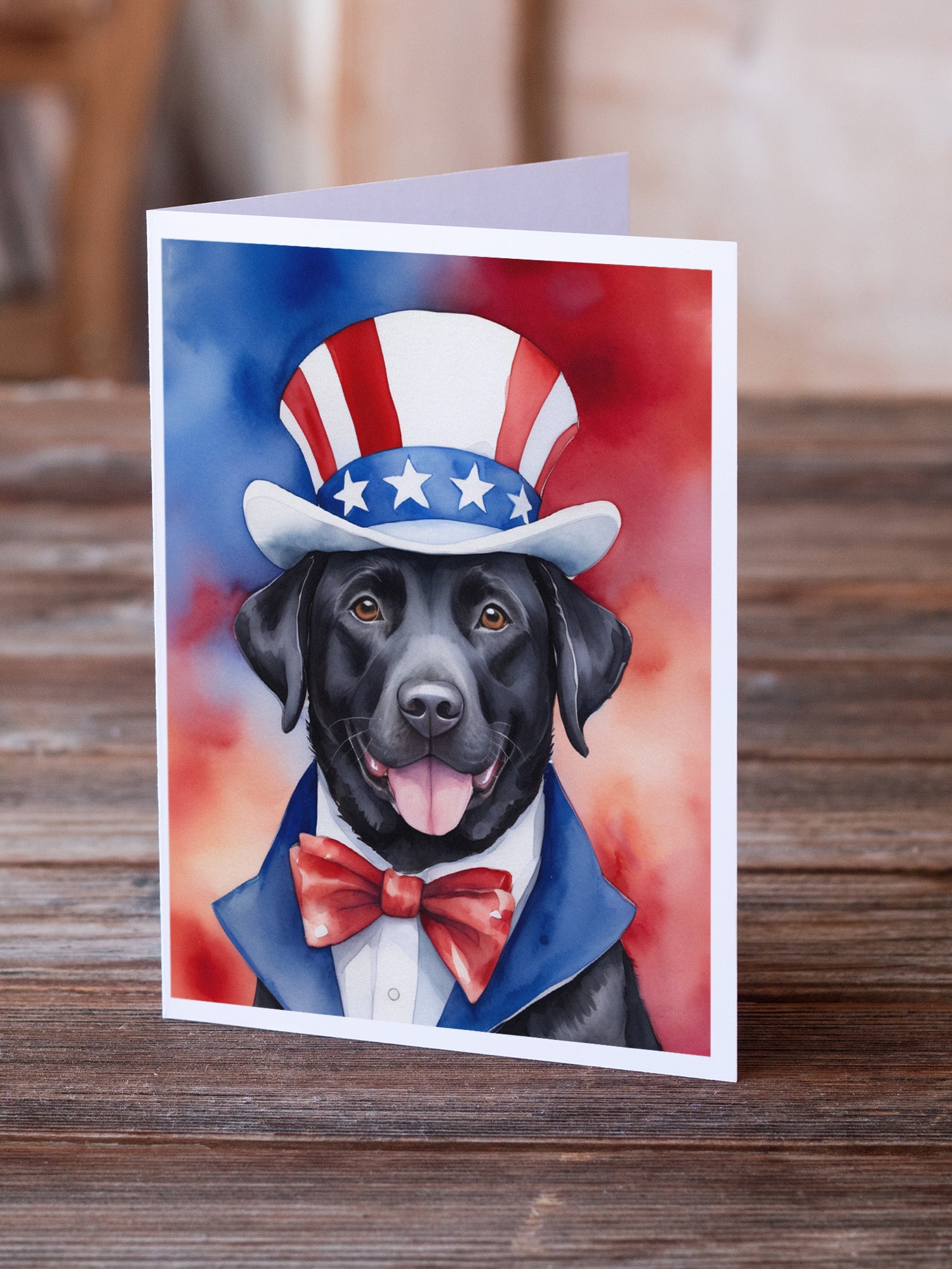 Labrador Retriever Patriotic American Greeting Cards Pack of 8