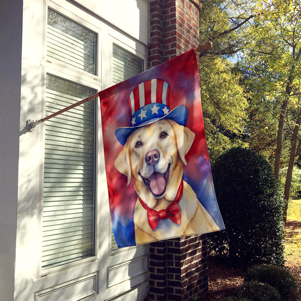 Labrador Retriever Patriotic American House Flag