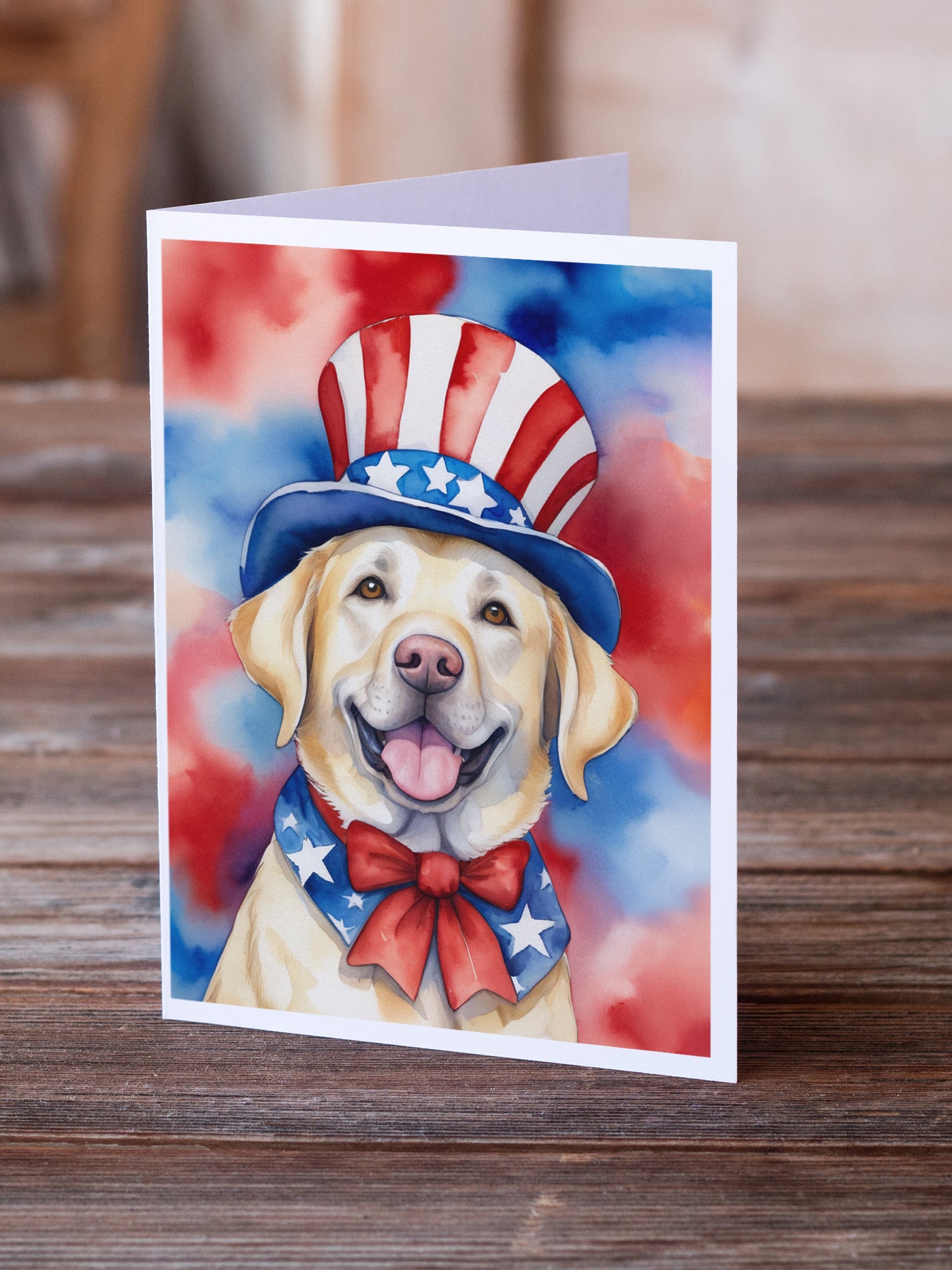 Labrador Retriever Patriotic American Greeting Cards Pack of 8