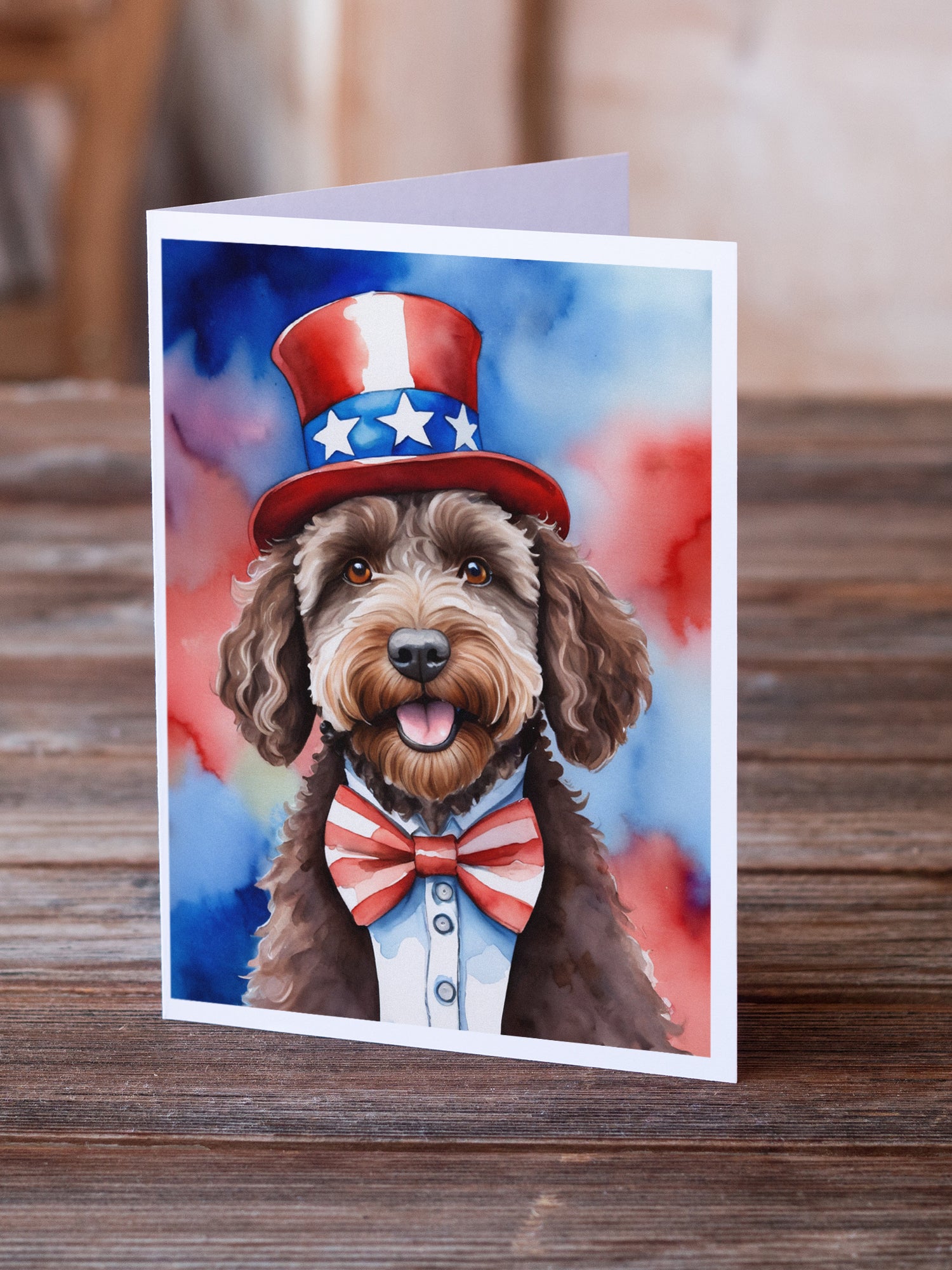 Buy this Labradoodle Patriotic American Greeting Cards Pack of 8