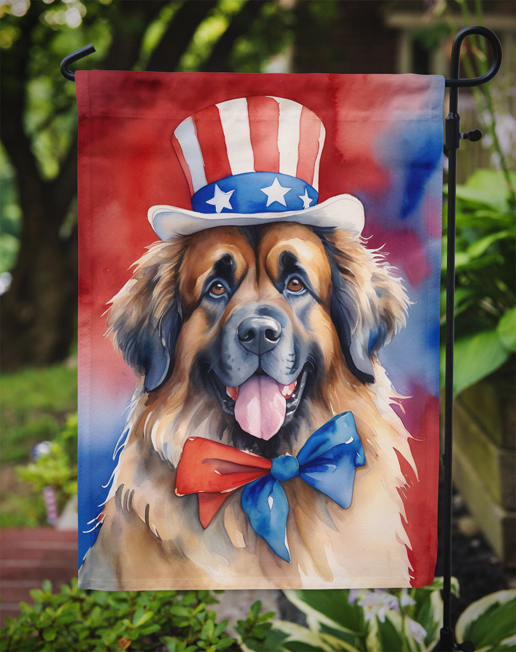 Leonberger Patriotic American Garden Flag