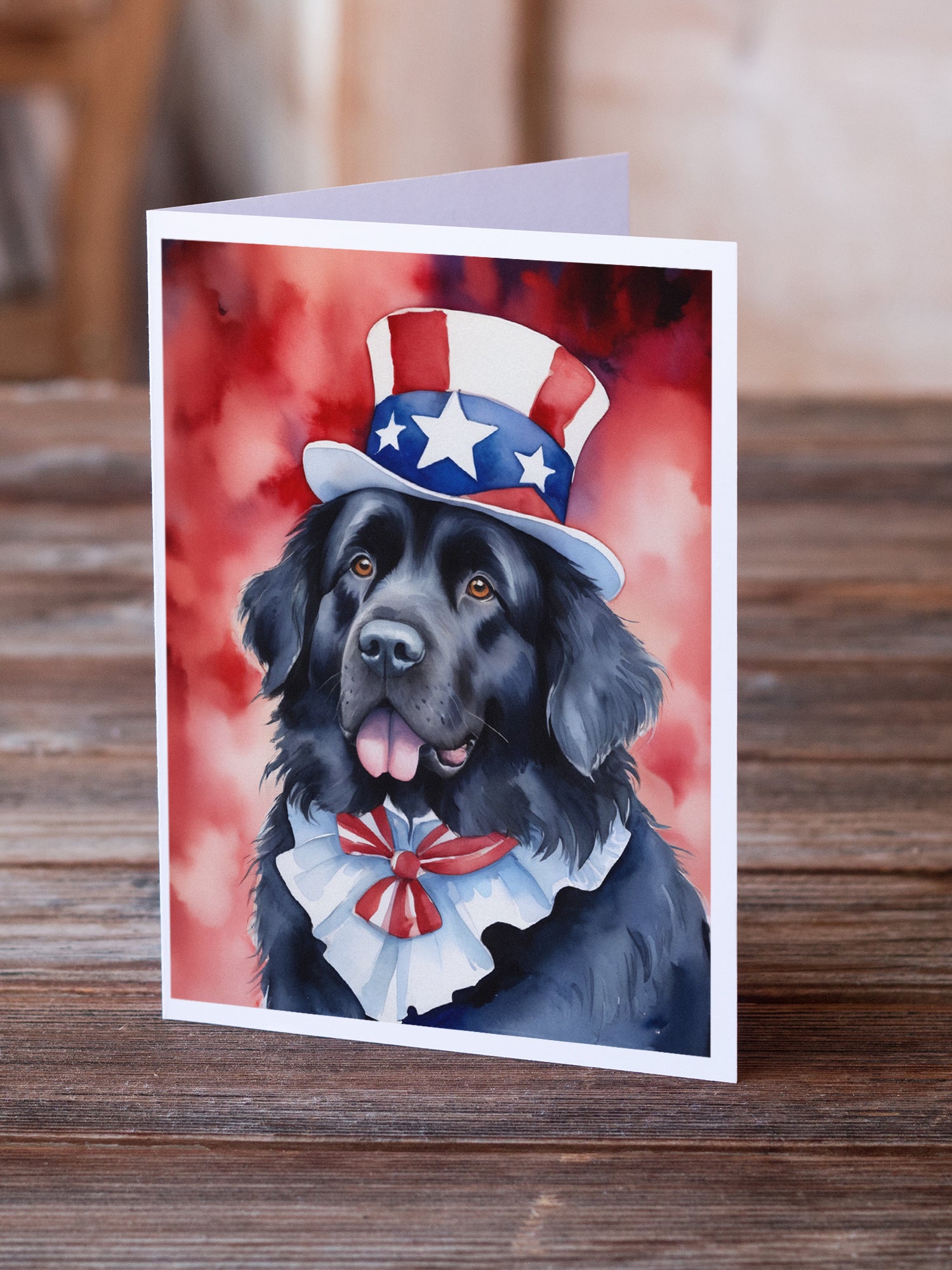 Buy this Newfoundland Patriotic American Greeting Cards Pack of 8