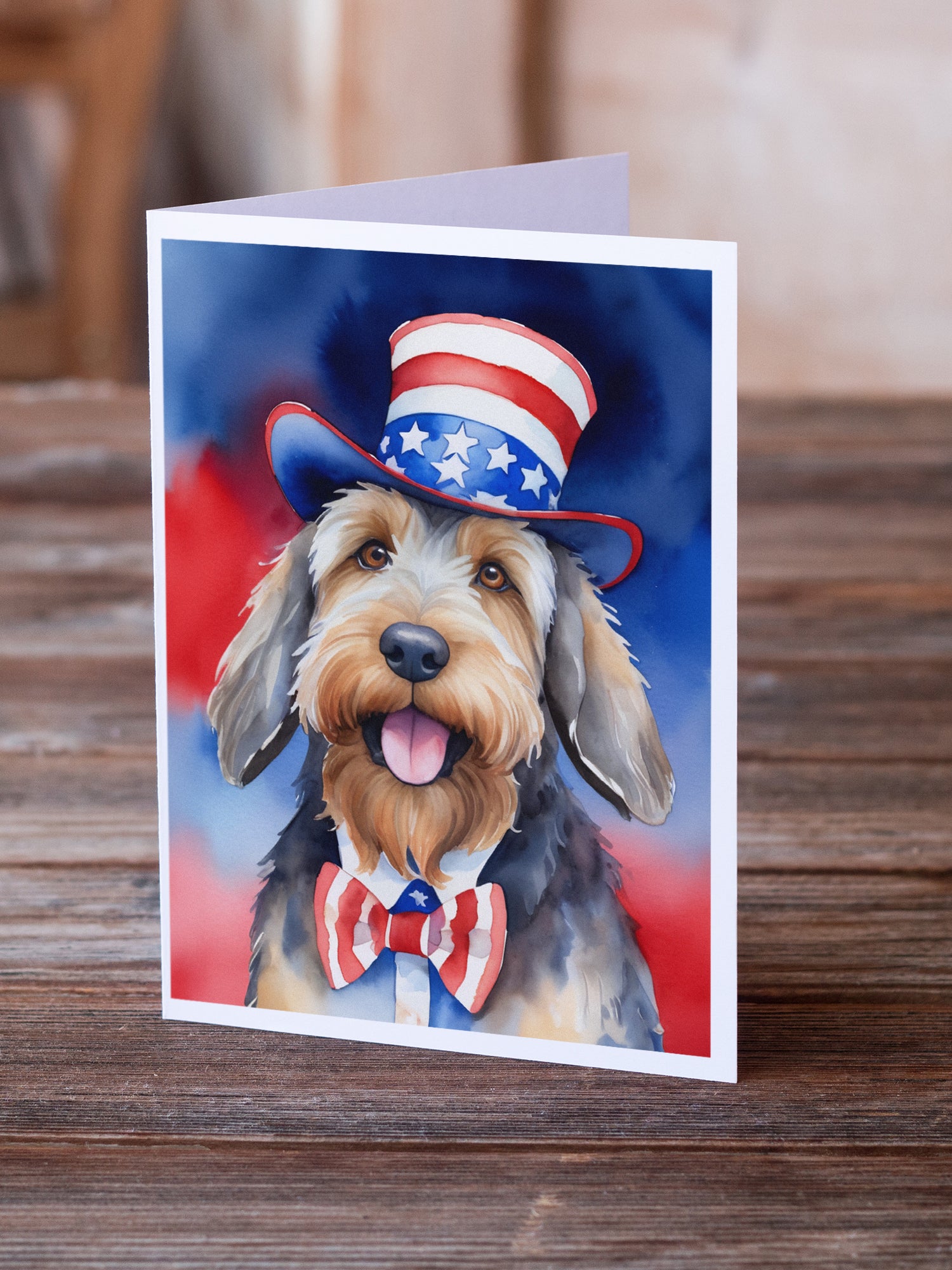 Buy this Otterhound Patriotic American Greeting Cards Pack of 8