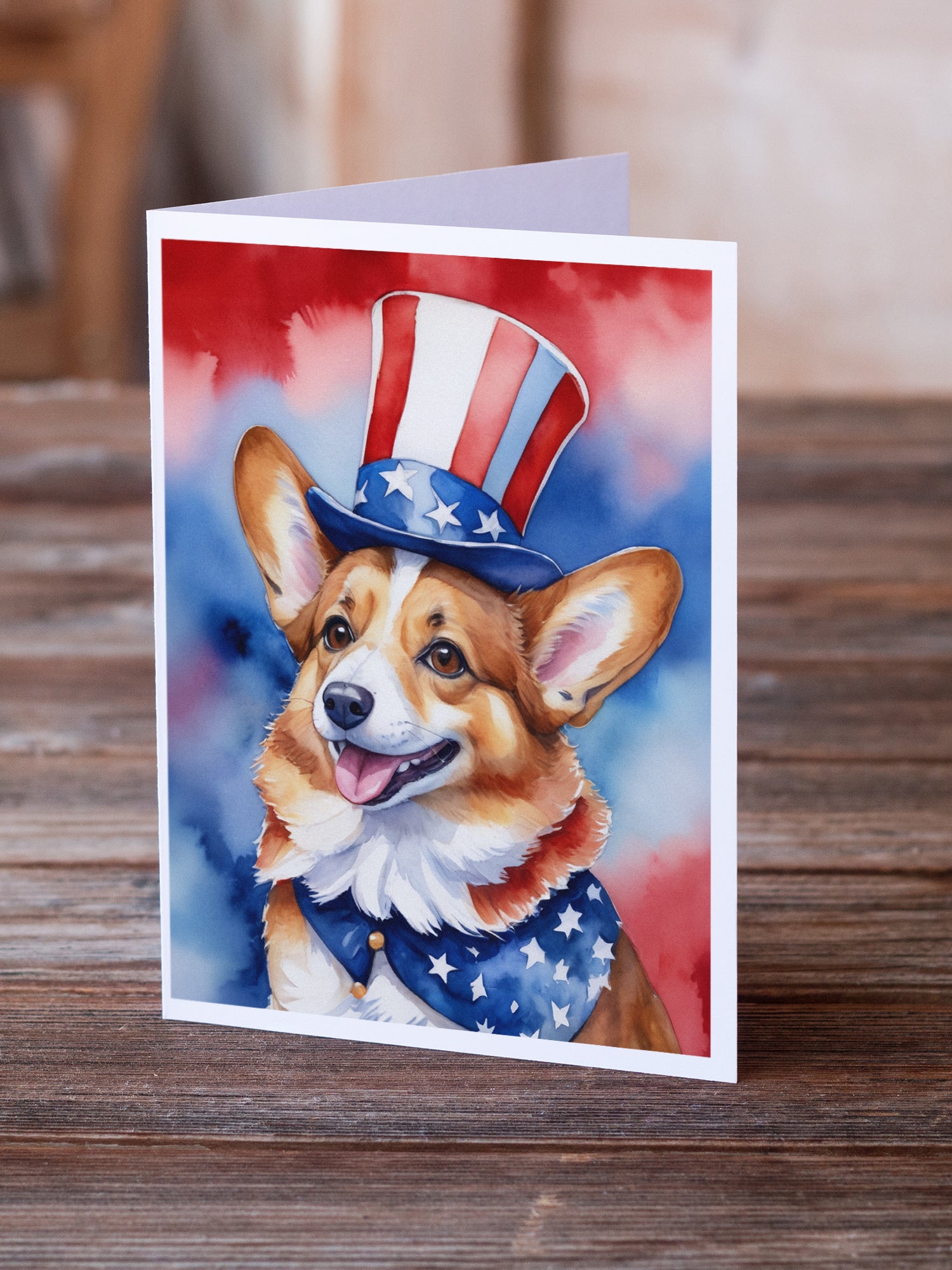 Buy this Corgi Patriotic American Greeting Cards Pack of 8