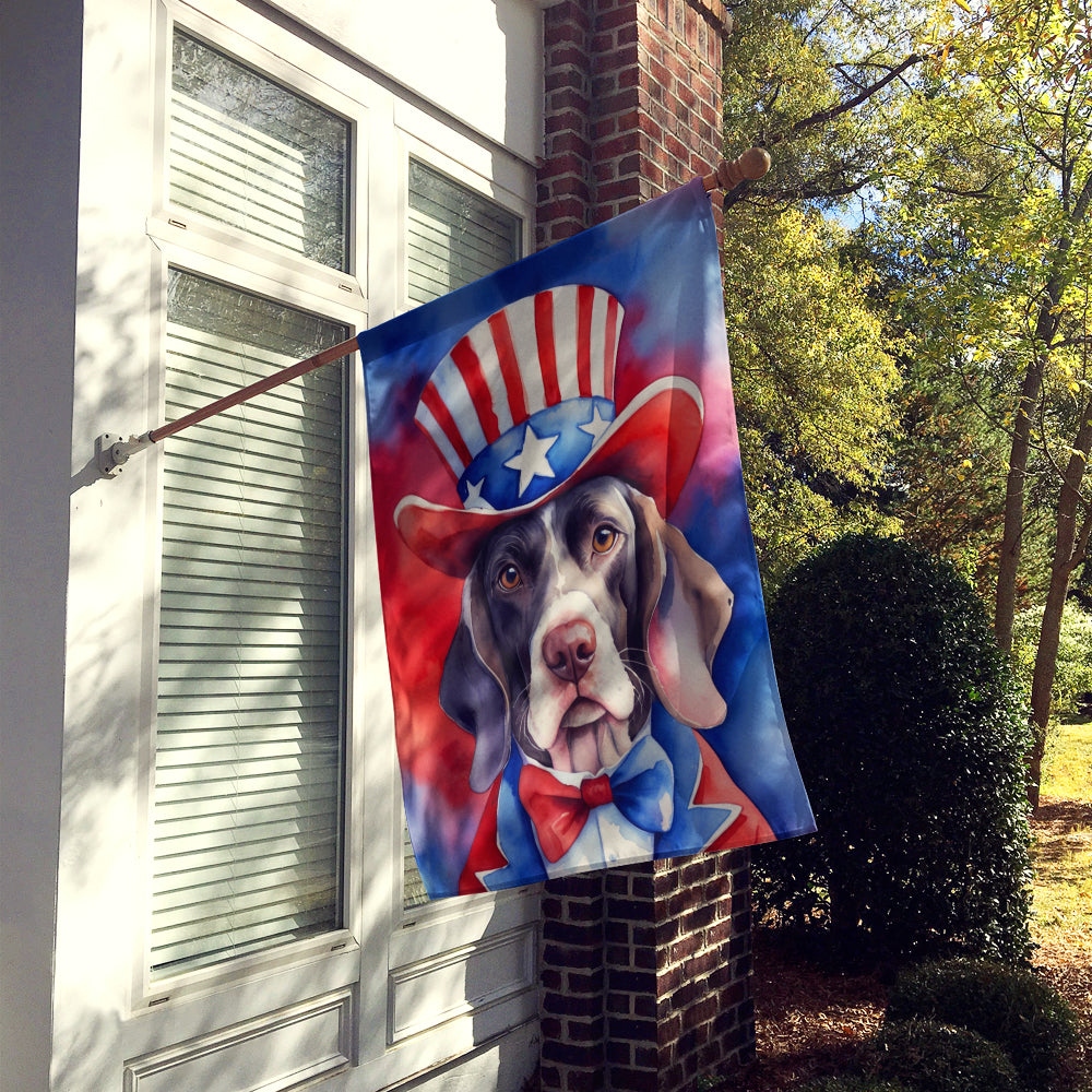 Pointer Patriotic American House Flag