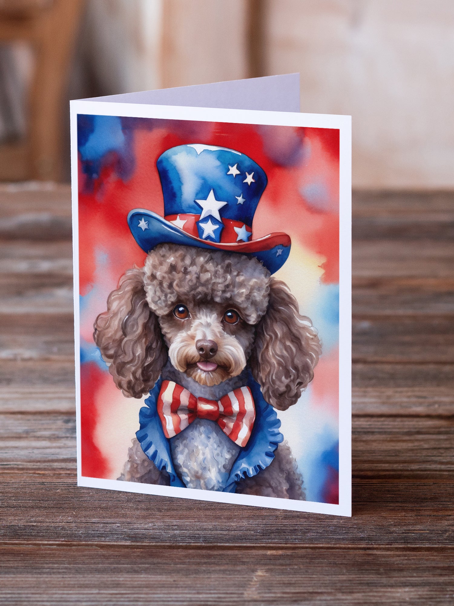 Buy this Poodle Patriotic American Greeting Cards Pack of 8