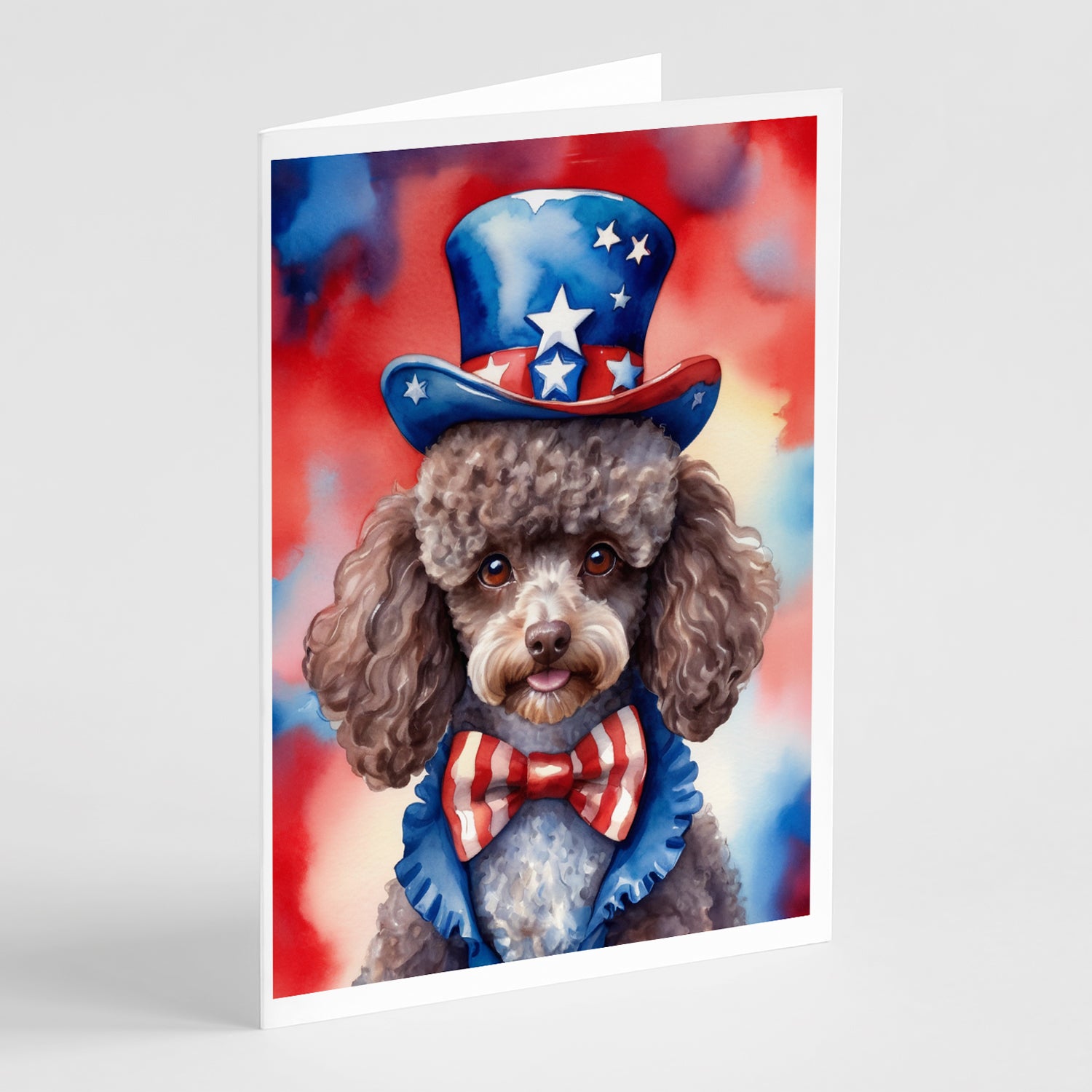 Buy this Poodle Patriotic American Greeting Cards Pack of 8