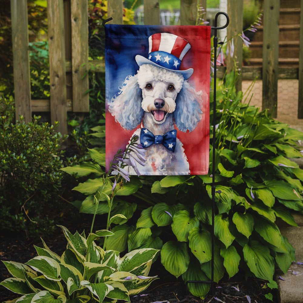 Buy this White Poodle Patriotic American Garden Flag