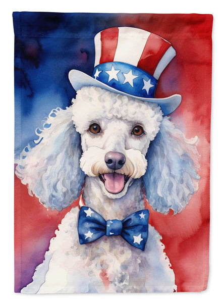 Buy this White Poodle Patriotic American Garden Flag