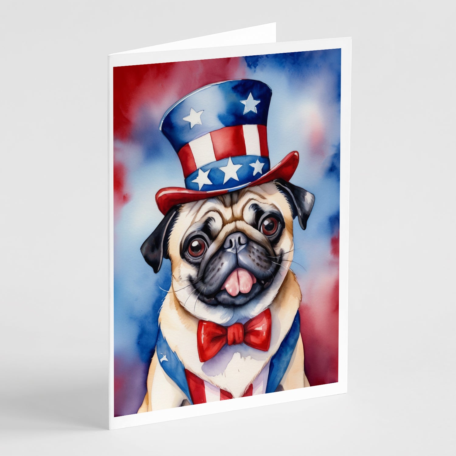 Buy this Pug Patriotic American Greeting Cards Pack of 8