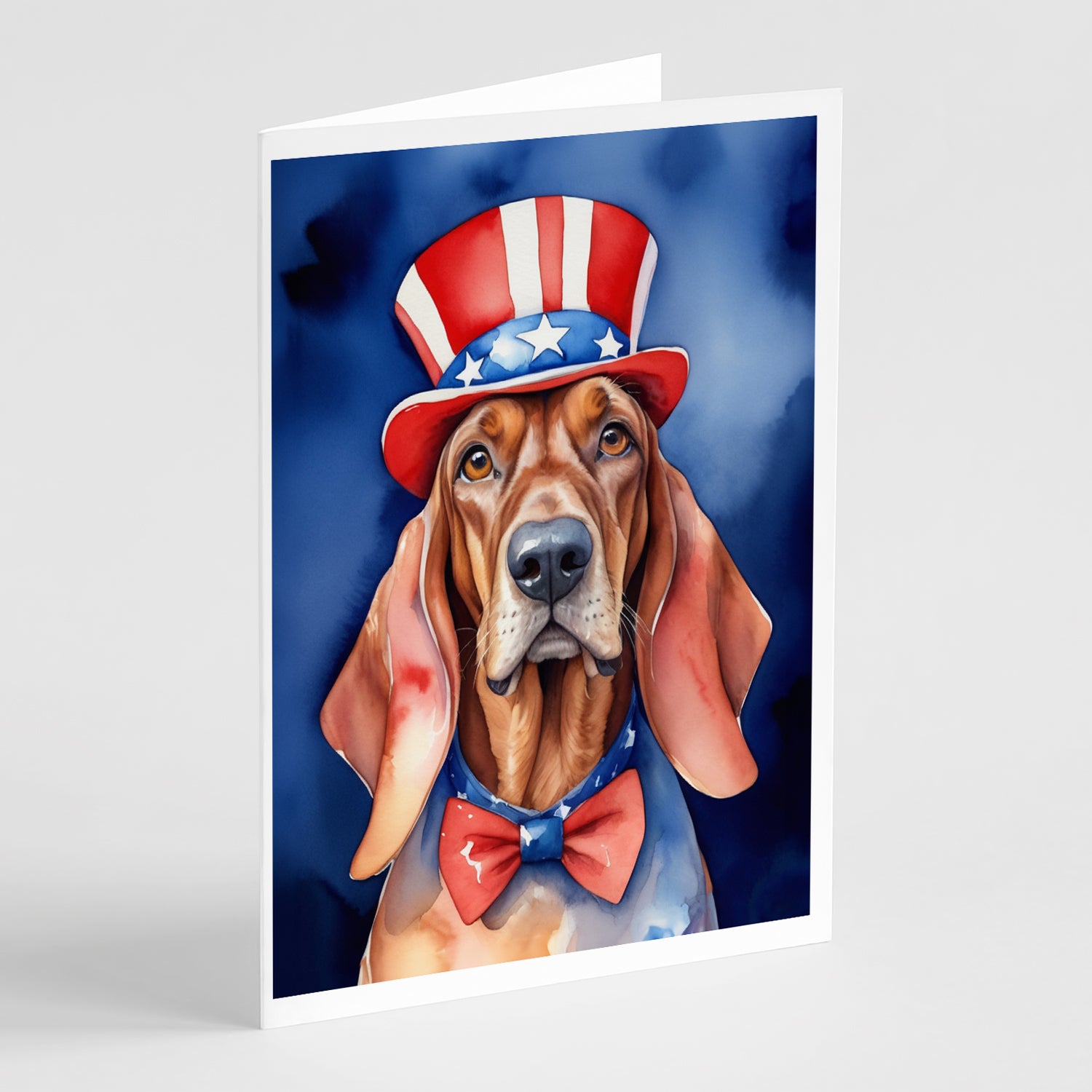 Buy this Redbone Coonhound Patriotic American Greeting Cards Pack of 8