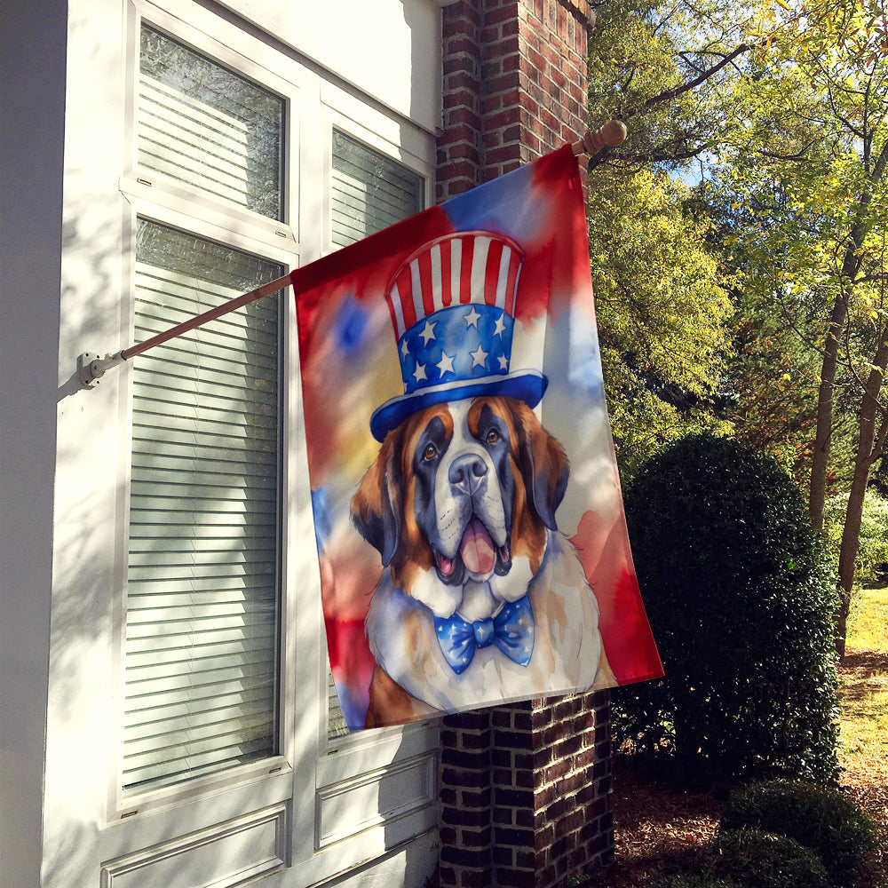 Saint Bernard Patriotic American House Flag