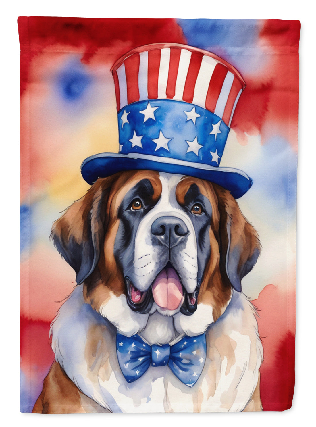 Buy this Saint Bernard Patriotic American Garden Flag