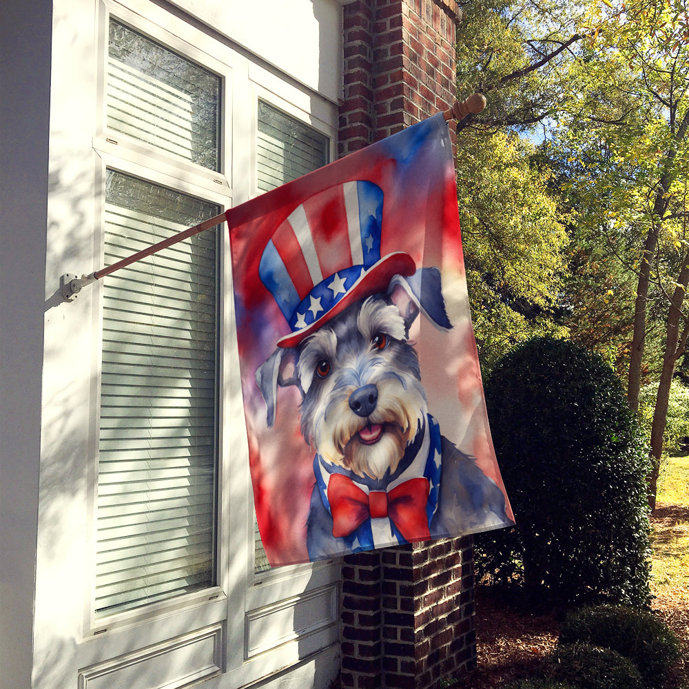 Schnauzer Patriotic American House Flag