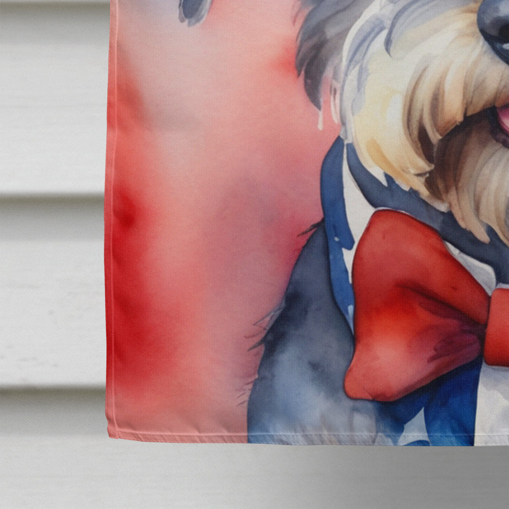 Schnauzer Patriotic American House Flag