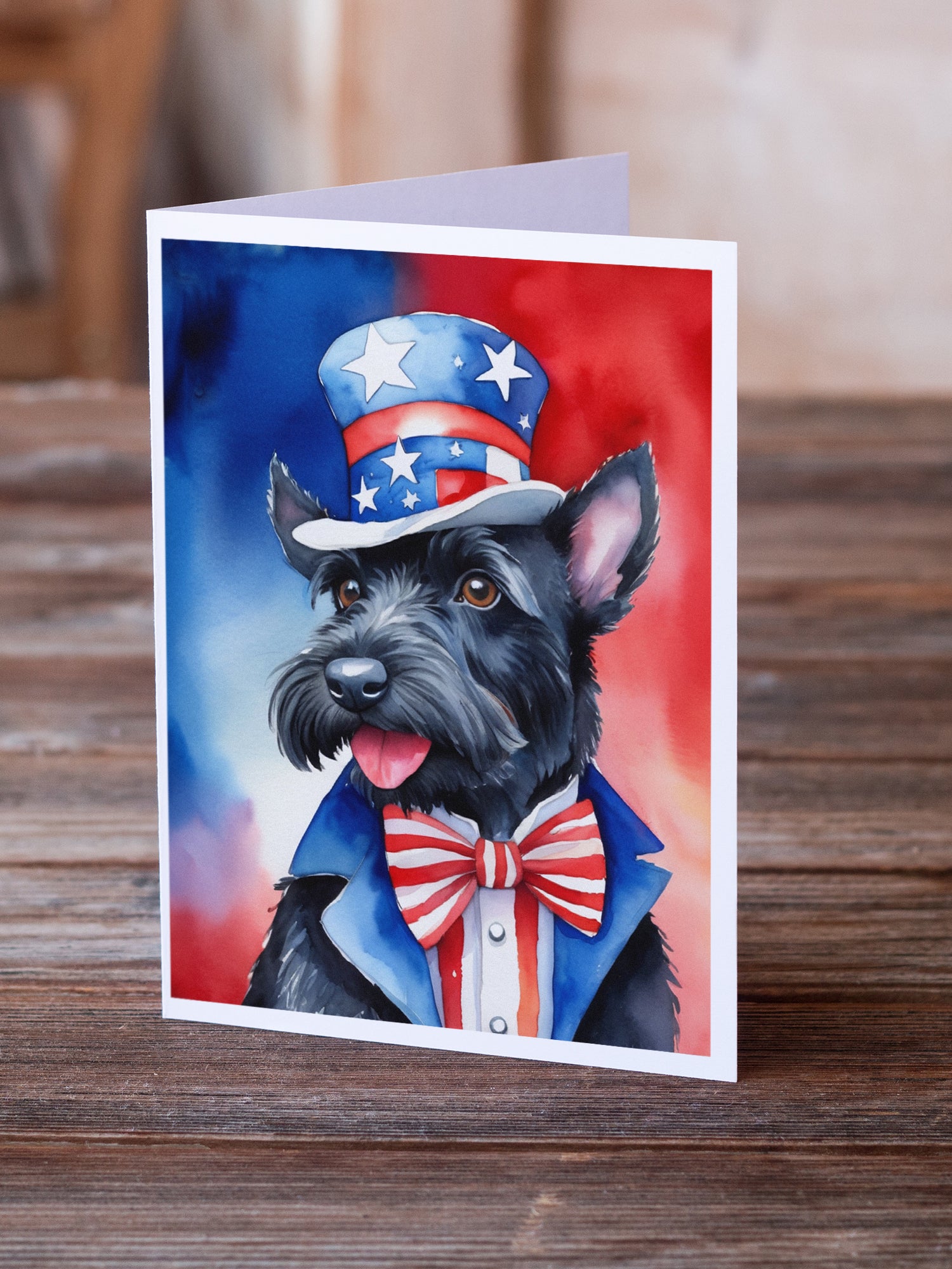 Buy this Scottish Terrier Patriotic American Greeting Cards Pack of 8