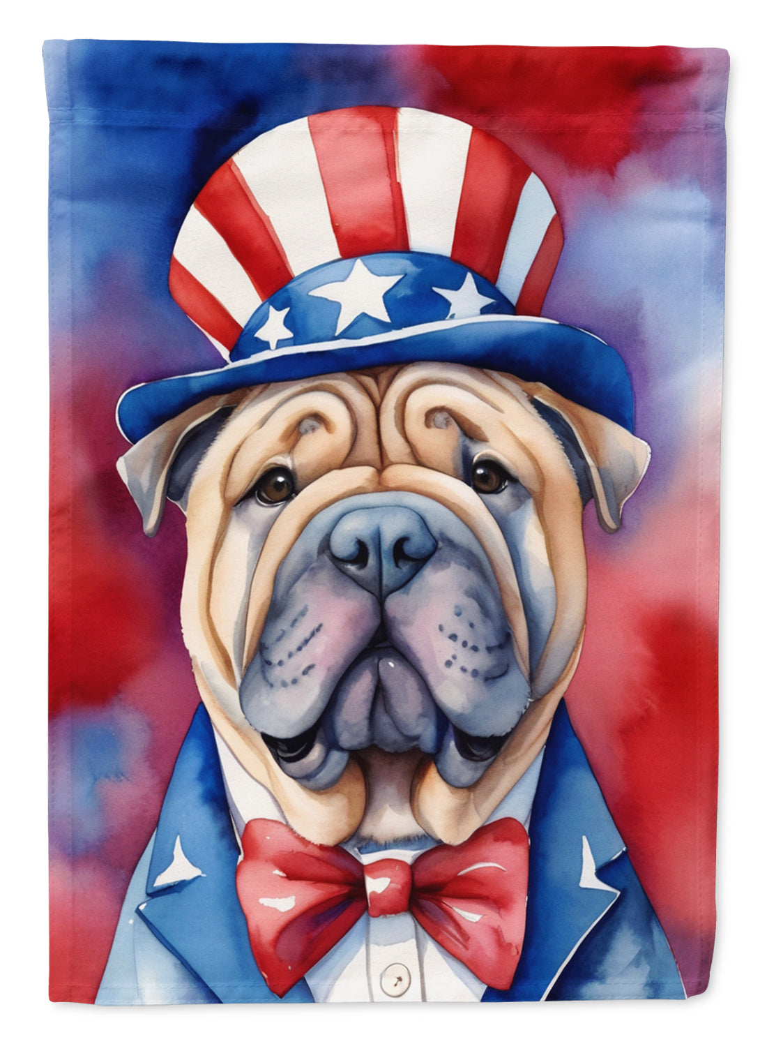 Buy this Shar Pei Patriotic American Garden Flag