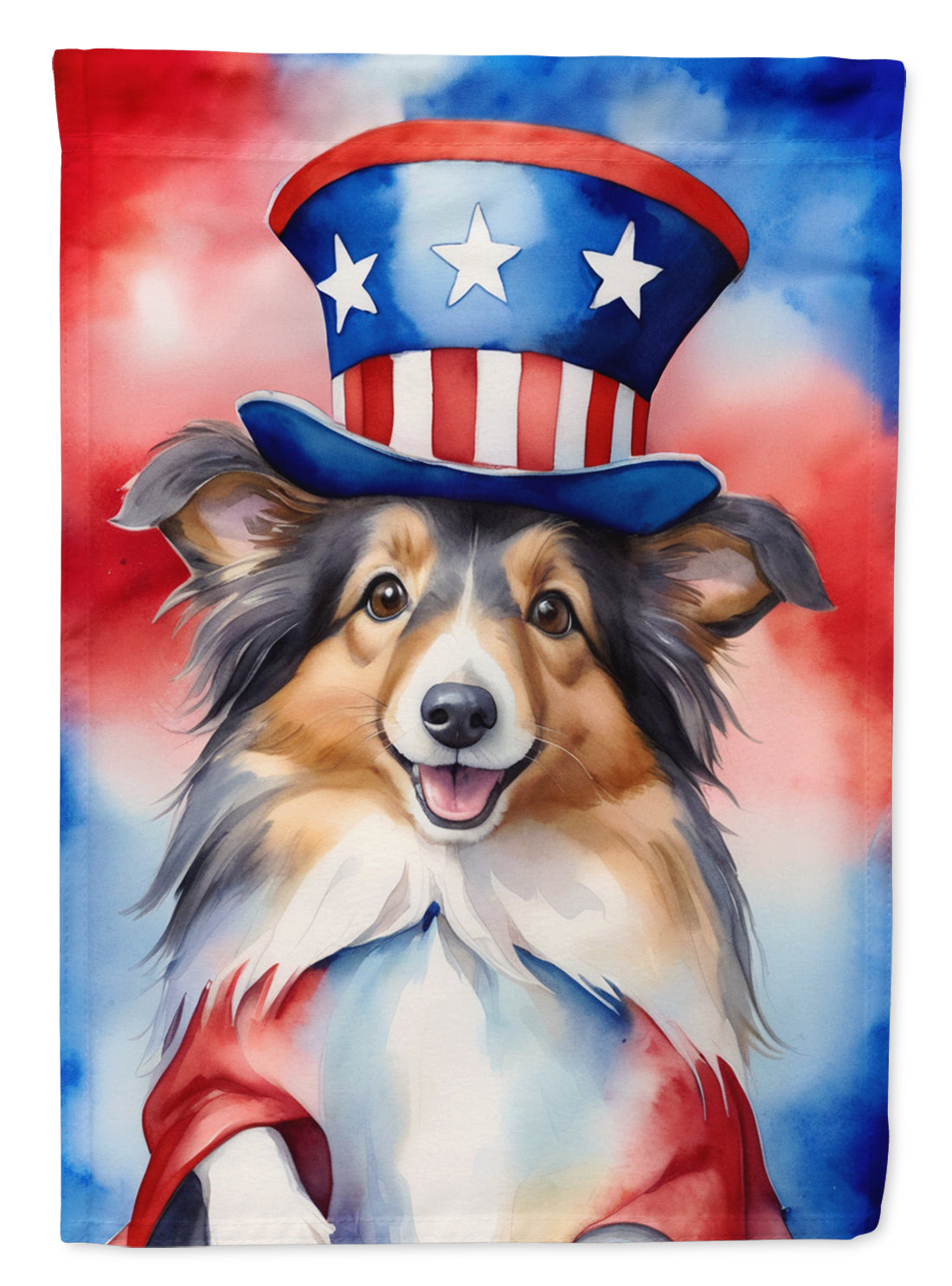 Buy this Sheltie Patriotic American Garden Flag