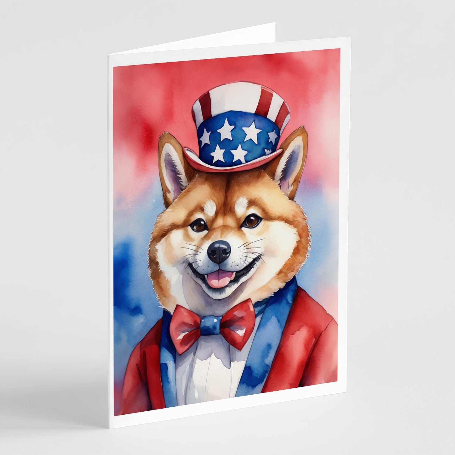 Buy this Shiba Inu Patriotic American Greeting Cards Pack of 8