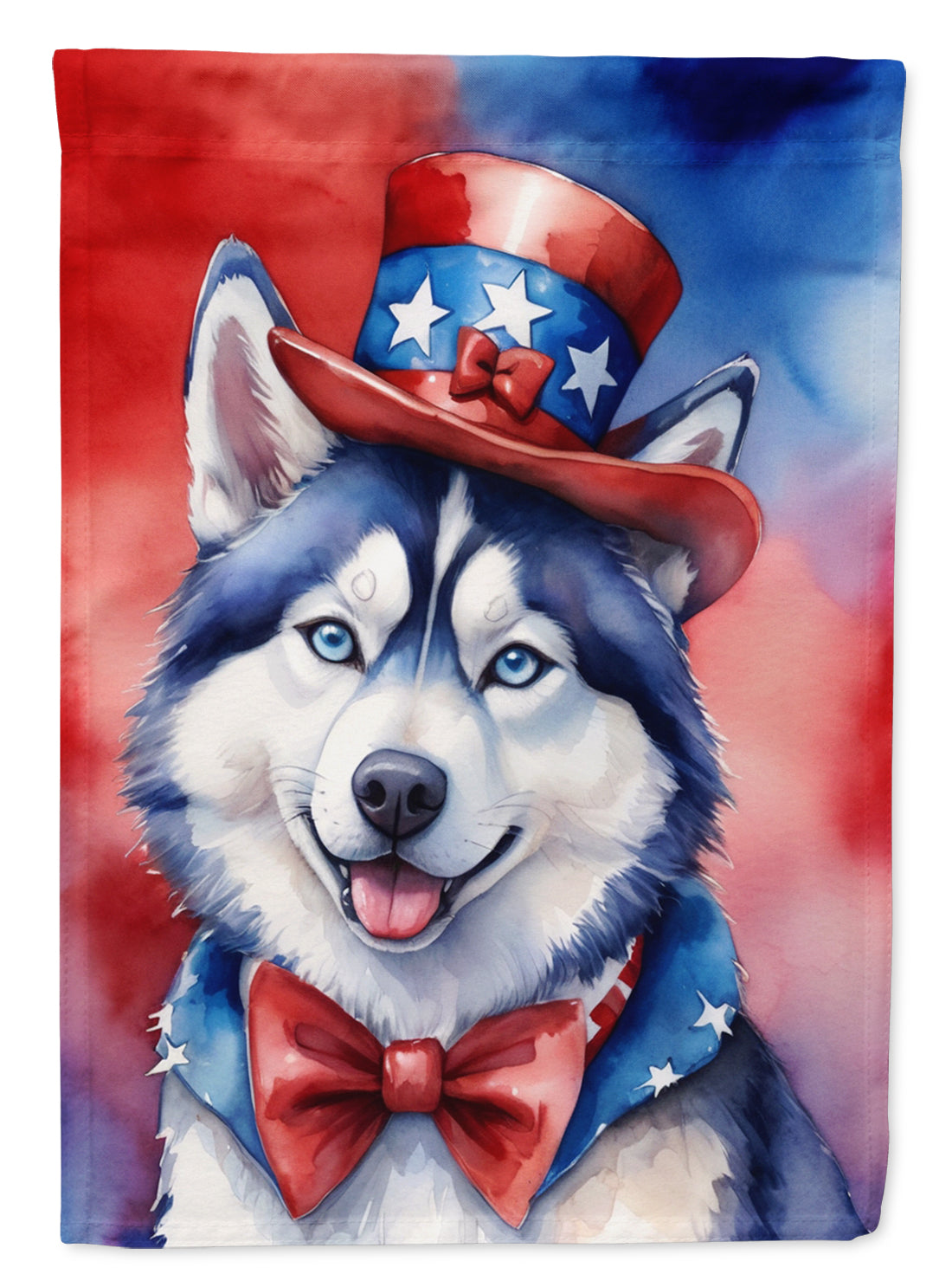 Buy this Siberian Husky Patriotic American House Flag