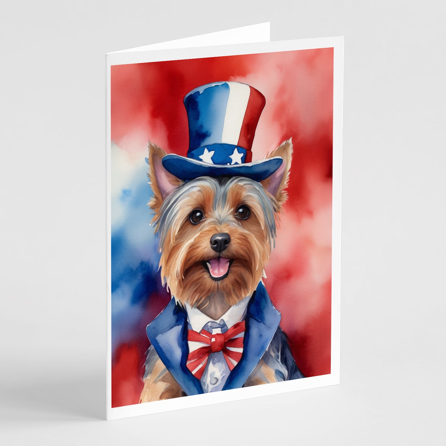 Buy this Silky Terrier Patriotic American Greeting Cards Pack of 8