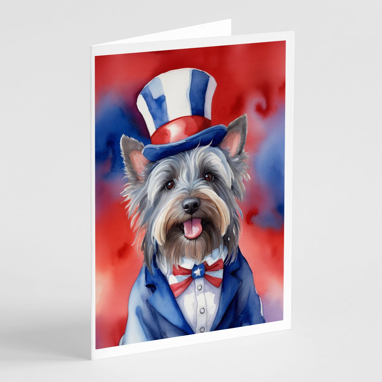 Buy this Skye Terrier Patriotic American Greeting Cards Pack of 8