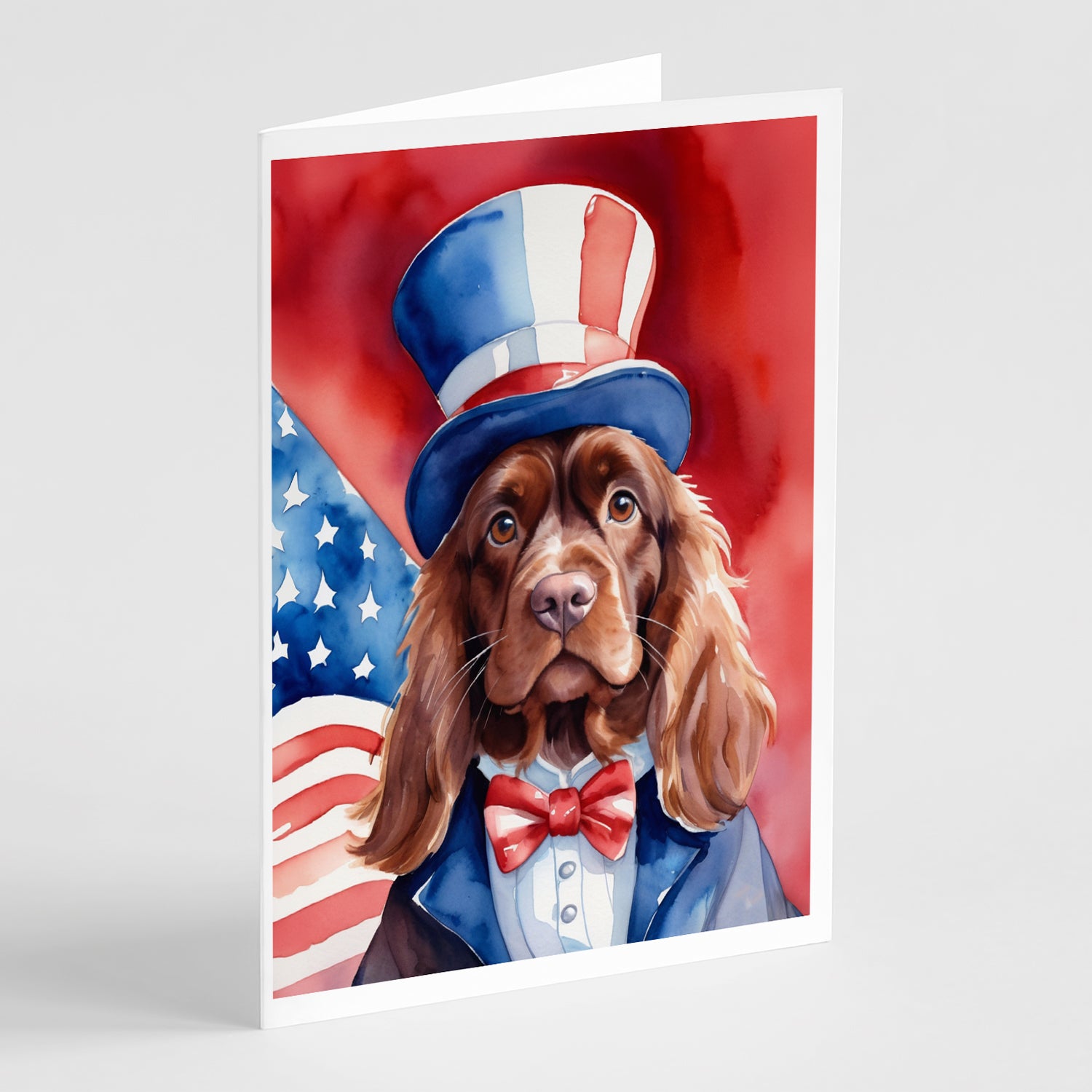 Buy this Sussex Spaniel Patriotic American Greeting Cards Pack of 8