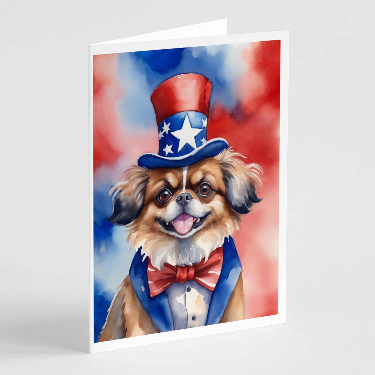 Buy this Tibetan Spaniel Patriotic American Greeting Cards Pack of 8