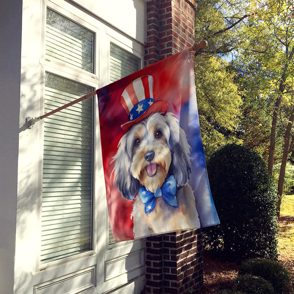 Buy this Tibetan Terrier Patriotic American House Flag