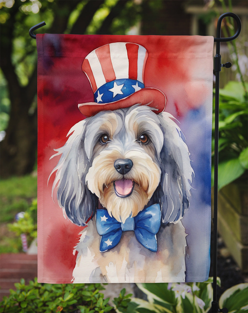 Tibetan Terrier Patriotic American Garden Flag